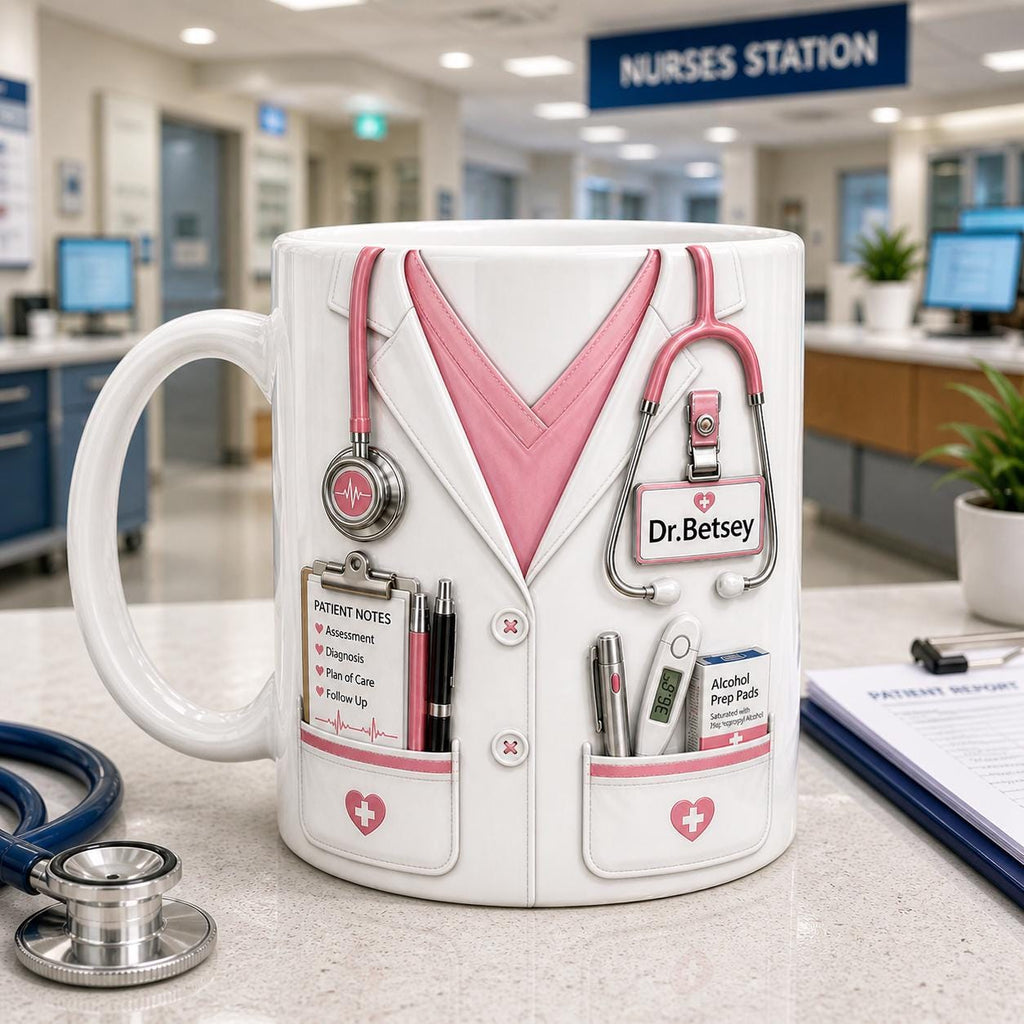 Personalized Nurse Mug, RN Coffee Cup, Medical Staff Gift, Custom Name Nurse Gift, Nurse Appreciation Coffee Cup