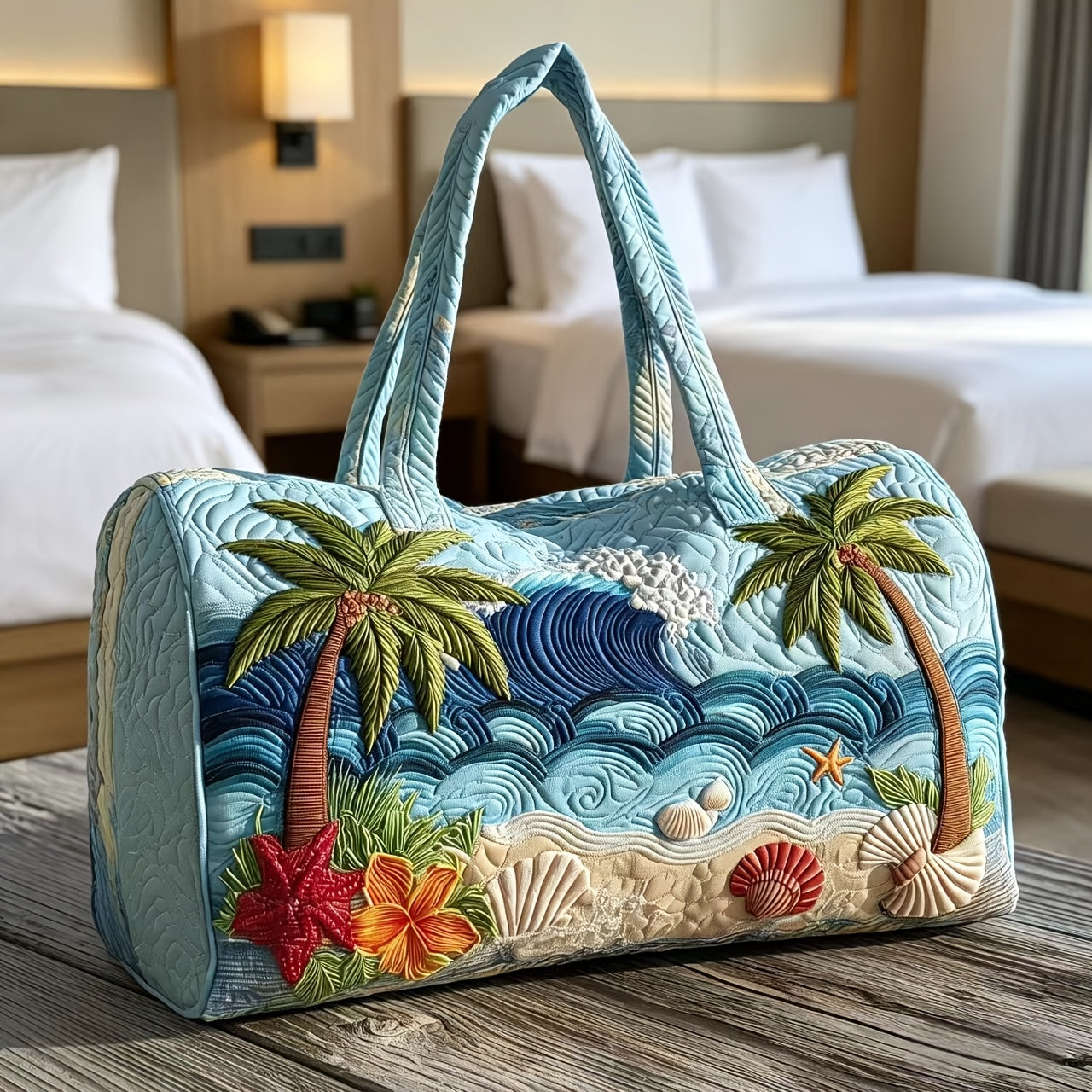 Unisex Travel Duffel Bag for Women and Men, Bohemian Flat Printed Weekender Handbag, Lightweight Overnight Carry Bag