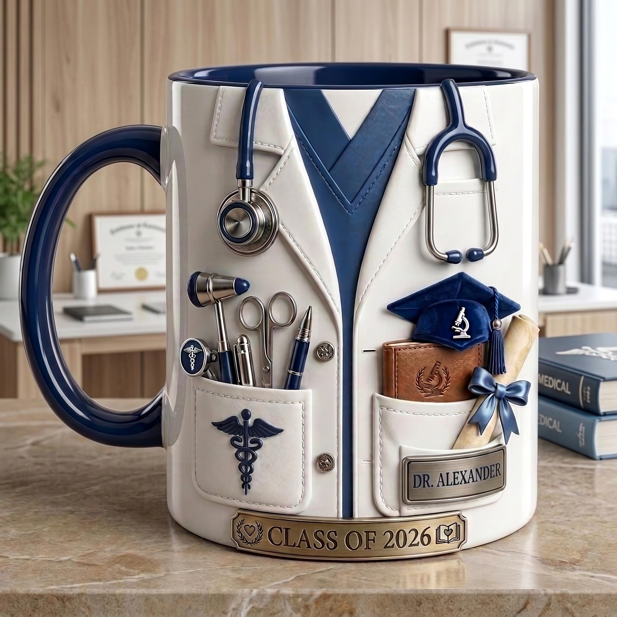 Personalized Medical Graduation Mug, Doctor Class of 2026 Gift, Custom Med School Cup, Future Doctor Coffee Mug, Medical Student Gift