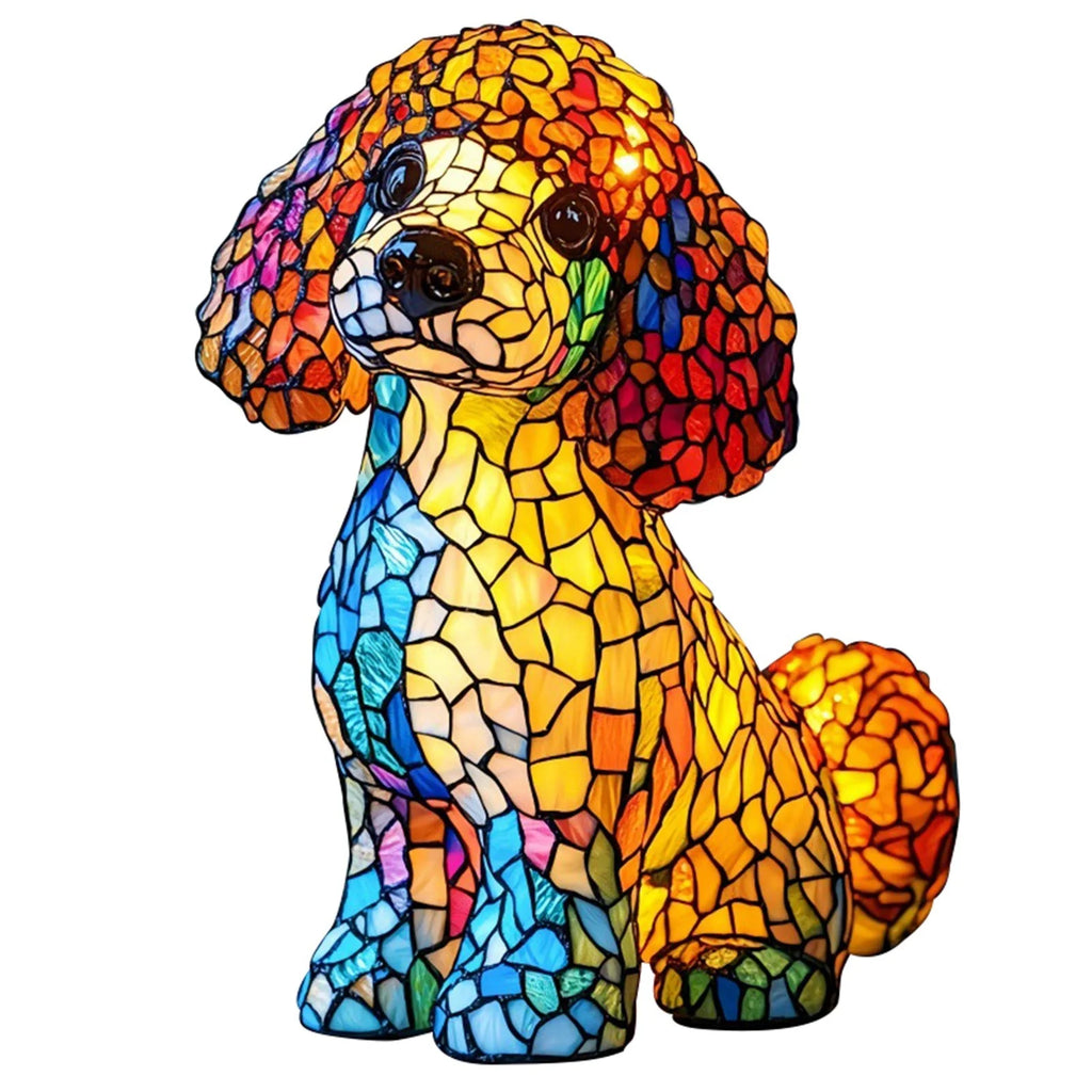 Powered Puppy Night Light with Warm Glow - Cute Resin Desktop & Bedside Lamp for Home Decor, Dog Lover Gift