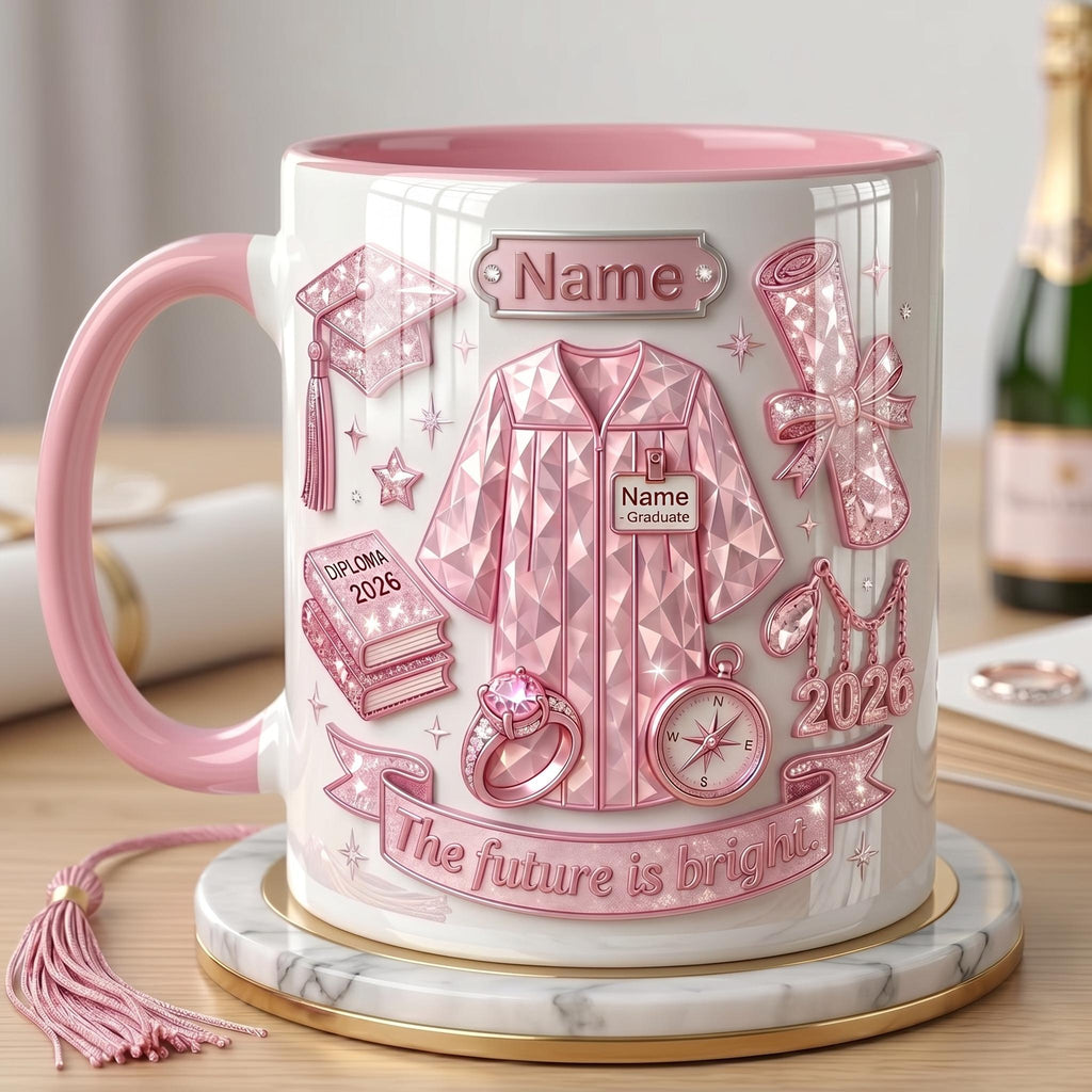 Personalized Graduation Mug Class of 2026, Faux 3D Effect Coffee Cup, Custom Senior Gift Keepsake, Graduation Party Mug