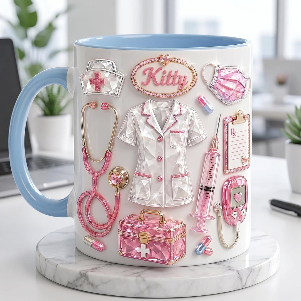 Personalized Nurse Mug, RN Coffee Cup, Custom Healthcare Worker Gift, Nurse Appreciation Cup, Custom Medical Staff Mug