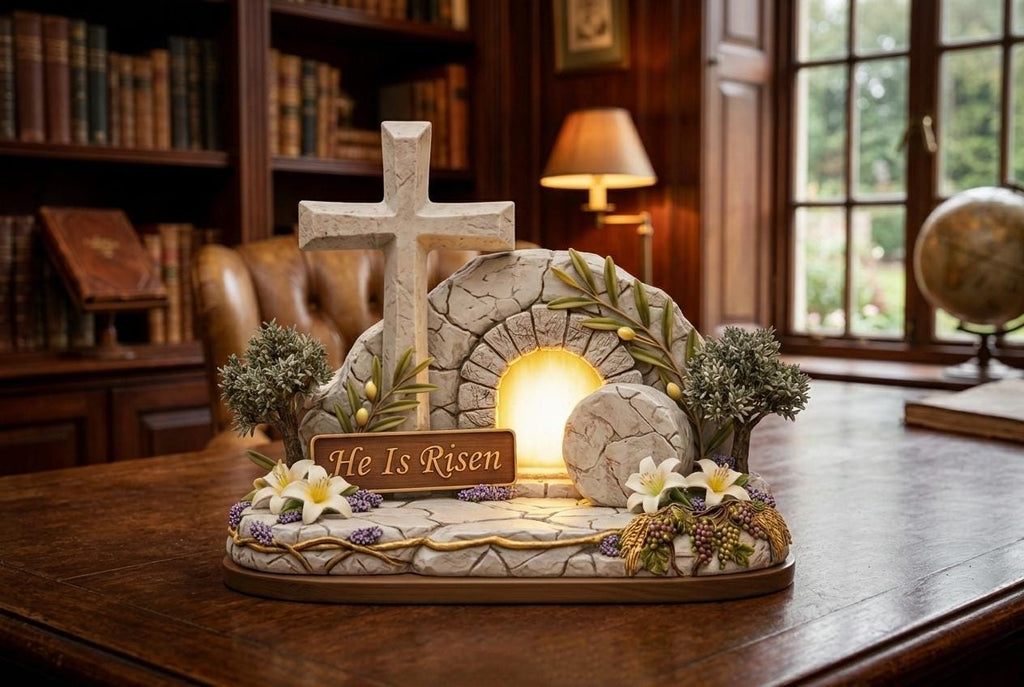 He is Risen Empty Tomb Wooden Block, Christian Easter Resurrection Decor, Meaningful Church Gift, Pastor Appreciation Religious Sign