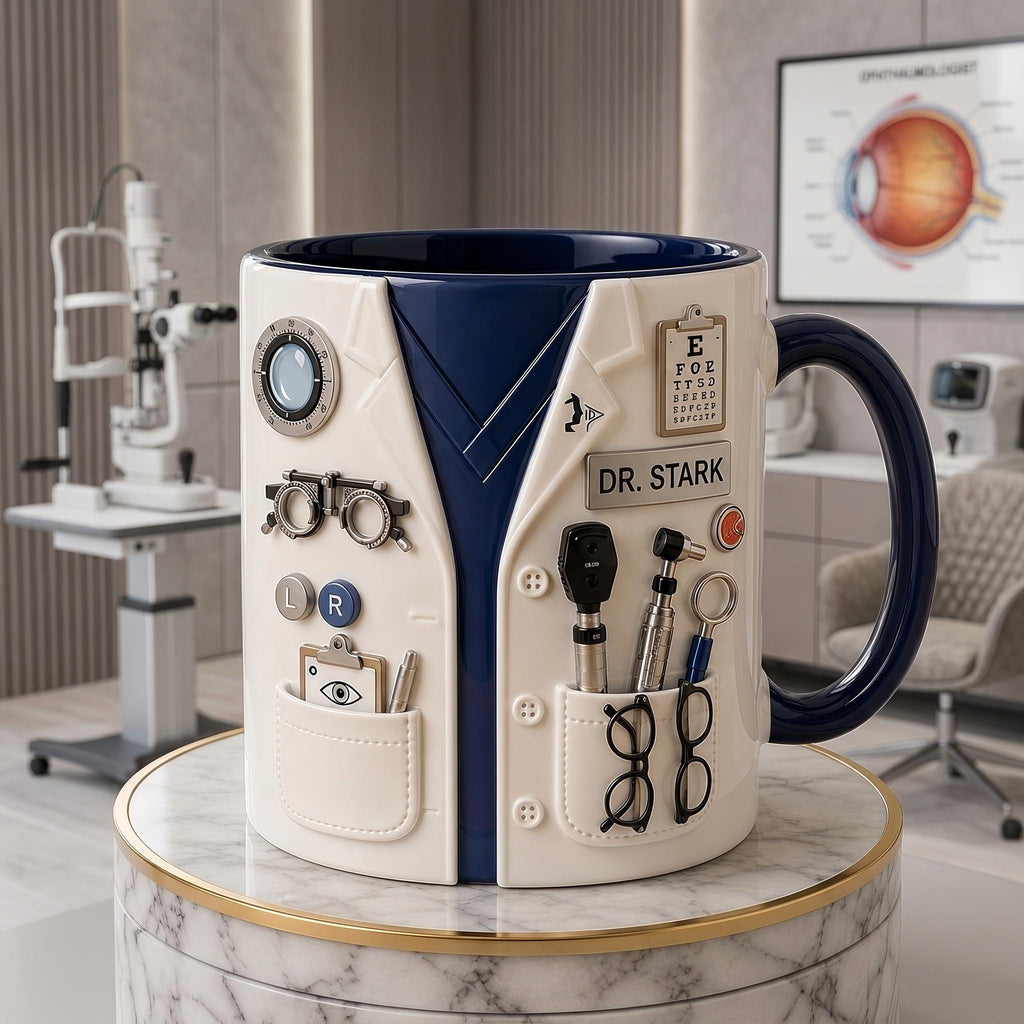 Personalized Optometrist Mug, Eye Doctor Gift, Ophthalmologist Coffee Cup, Custom Vision Care Mug