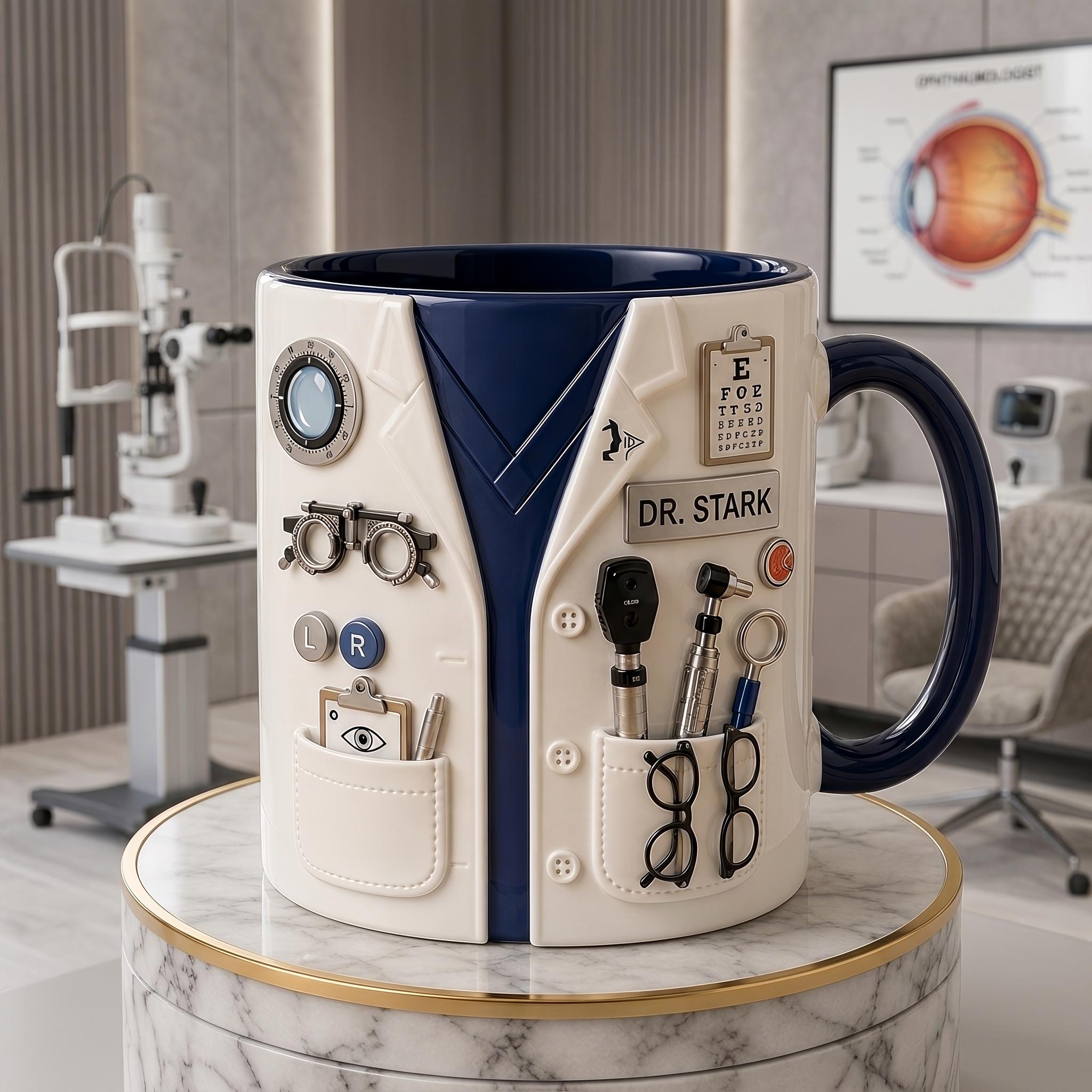 Personalized Optometrist Mug, Eye Doctor Gift, Ophthalmologist Coffee Cup, Custom Vision Care Mug