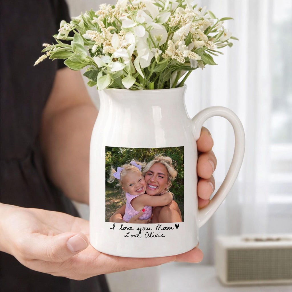 Custom Photo Gift for Mom, Mothers Day Gift for Mom Nana Grandma, Mom Floral Ceramic Vase,mom Birthday Gift,mom Gift,nana Gift,birthday Gift
