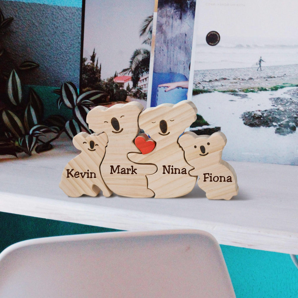 Wooden Koala Family Puzzle, 2-6 Koalas Family Jigsaw Decor, Anniversary Gifts for Mom Dad Couples Family Keepsake Gift, Mother's Day Gift