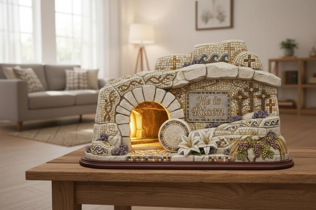 He is Risen Easter Decor, Empty Tomb Resurrection Wooden Block Sign, Christian Religious Shelf Decor, Church Ministry Gift