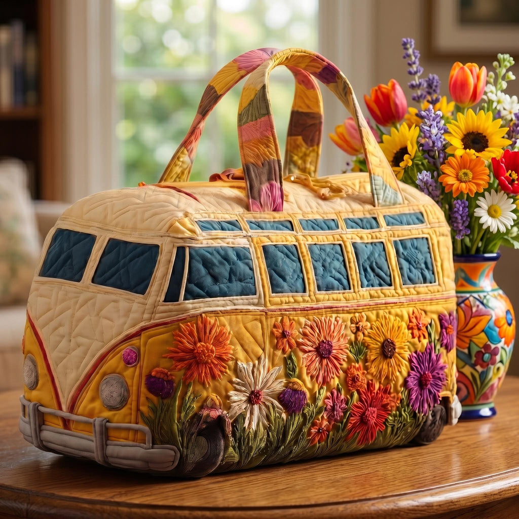 Quilted Book Lover Duffle Bag, Vintage Floral Library Travel Tote, Bookish Weekender Bag, Reader Gift, Floral Book Bag (Copy)