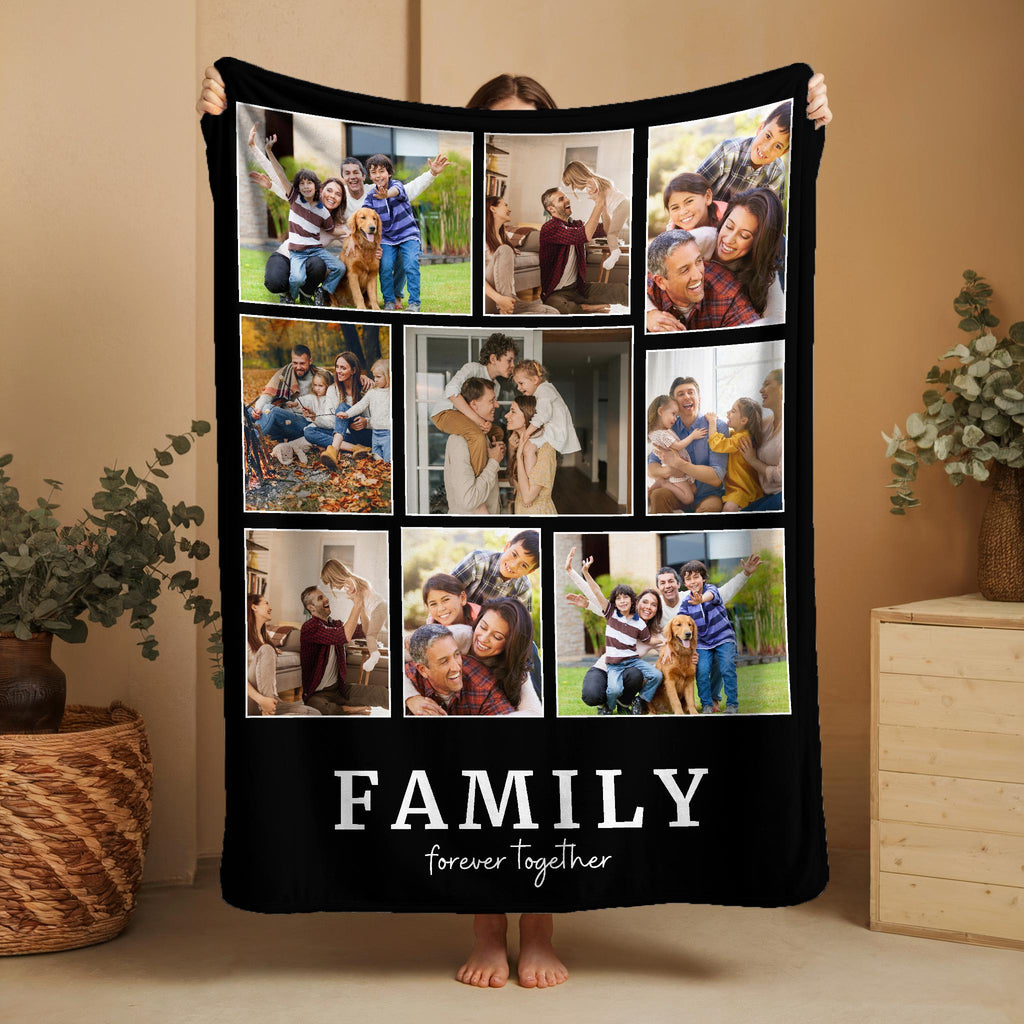 Custom Photo Blanket, Custom Blanket With Picture, Blankets With Pictures, Photo Blanket Collage, Family Blanket, Customizable Blanket