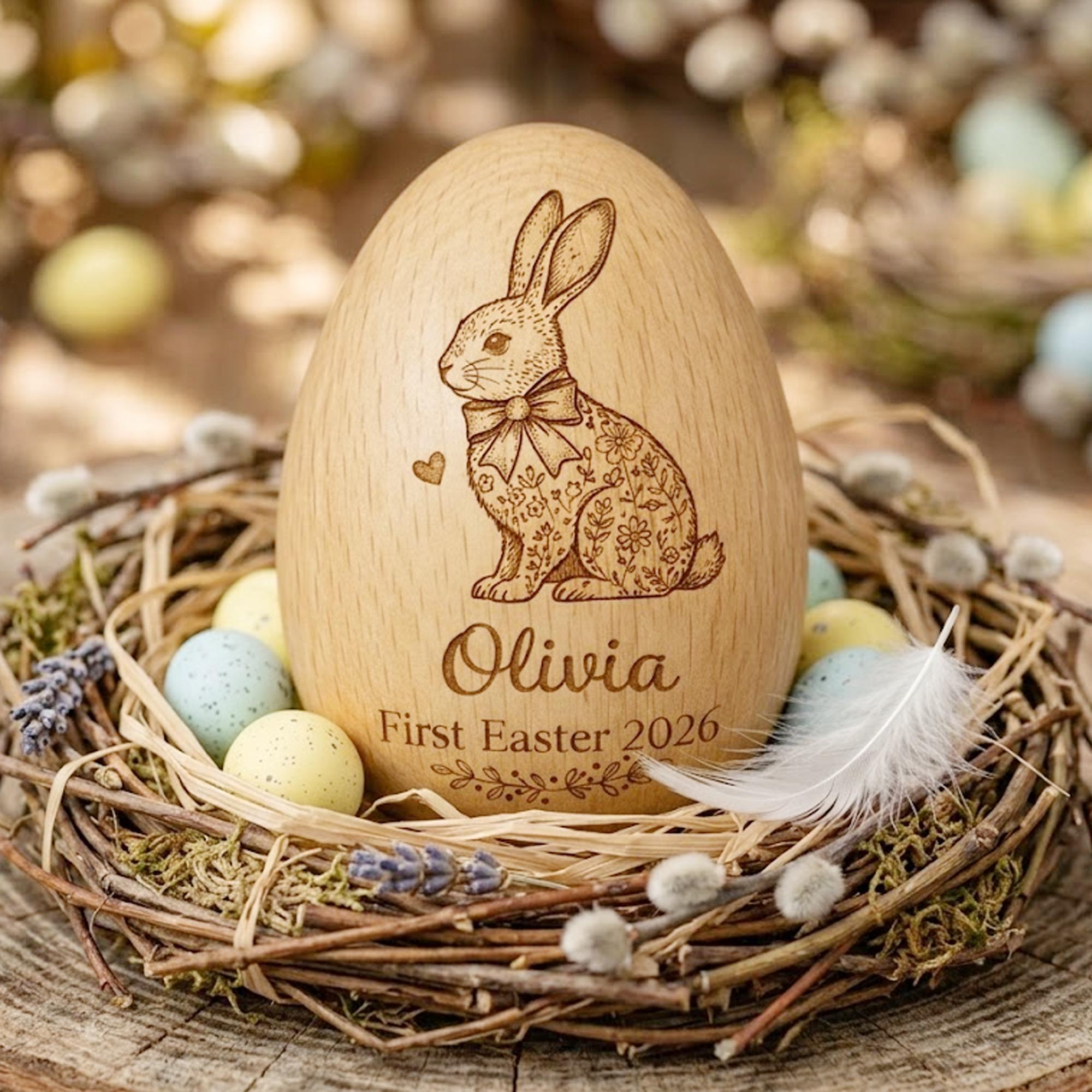 Personalized Musical Wooden Easter Egg Shakers, Custom Egg Cups, Kids Musical Instrument, Easter Gifts, Baby First Easter