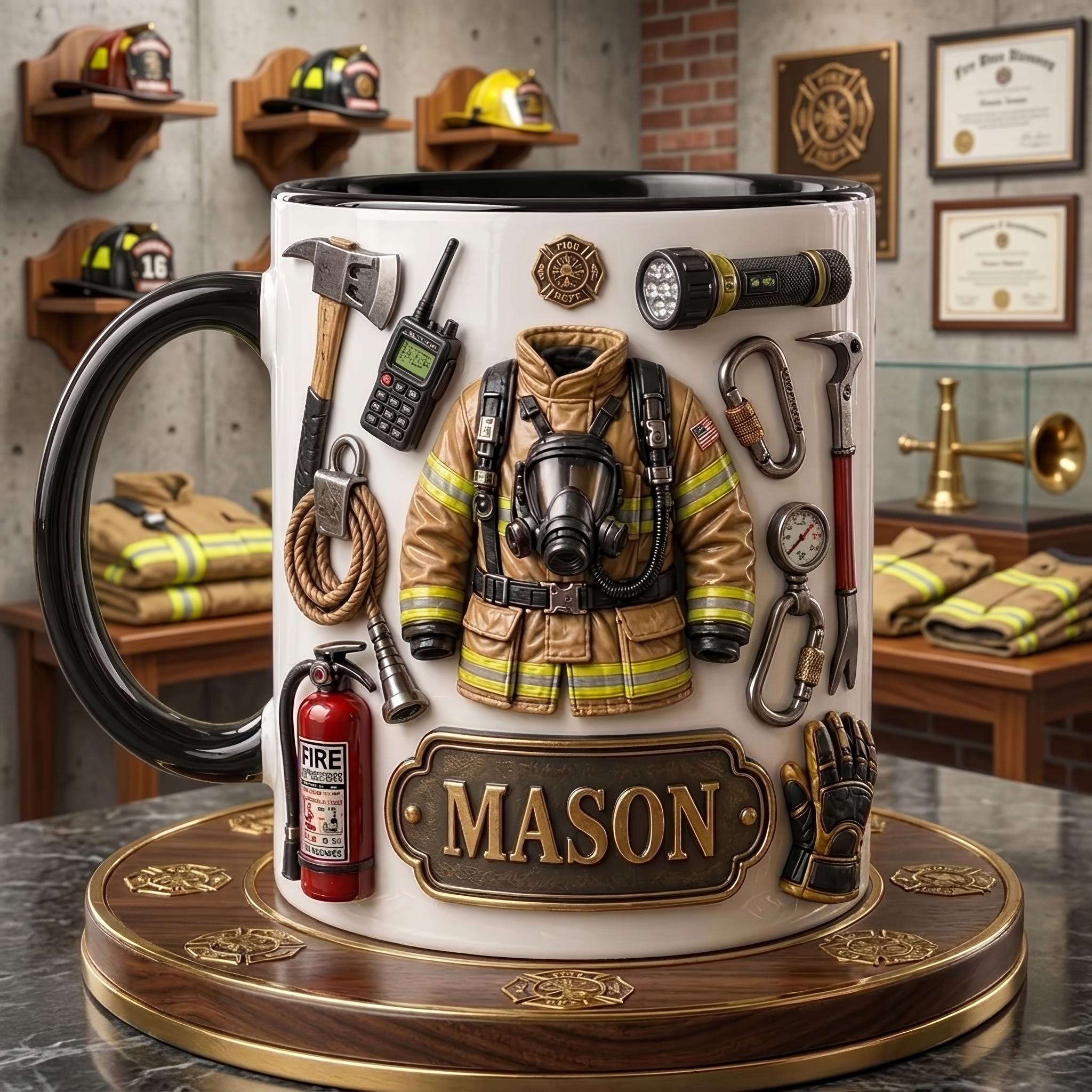 Personalized Firefighter Mug, Fire Rescue Coffee Cup, Custom Fireman Gift, Firefighter Appreciation Mug, Fire Department Gift