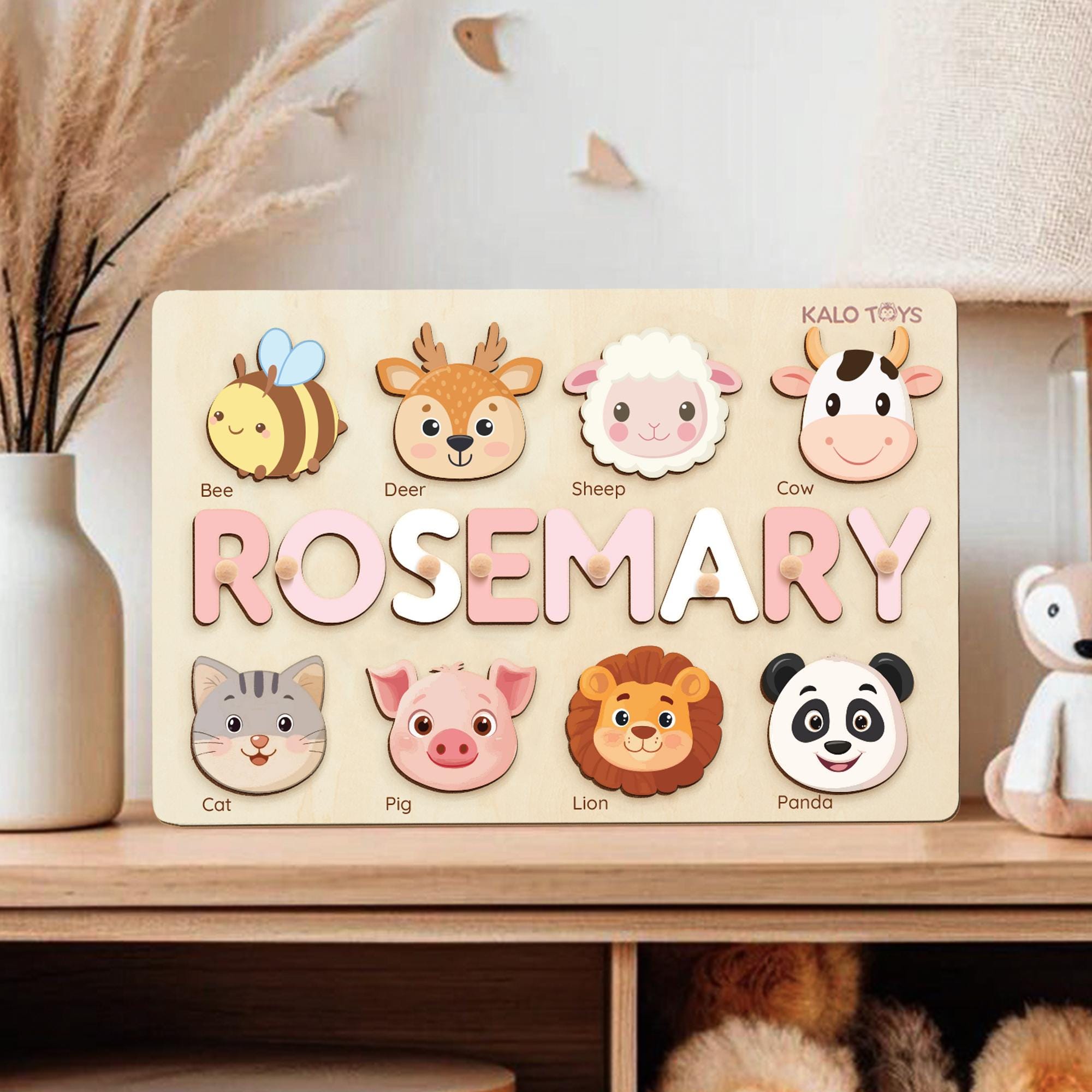 Personalized Wooden Name Puzzle for Kids, Montessori Toy, First Birthday Gift,baby Boy Girl and Gift, Toddler Learning Toy, Baby Shower Gift