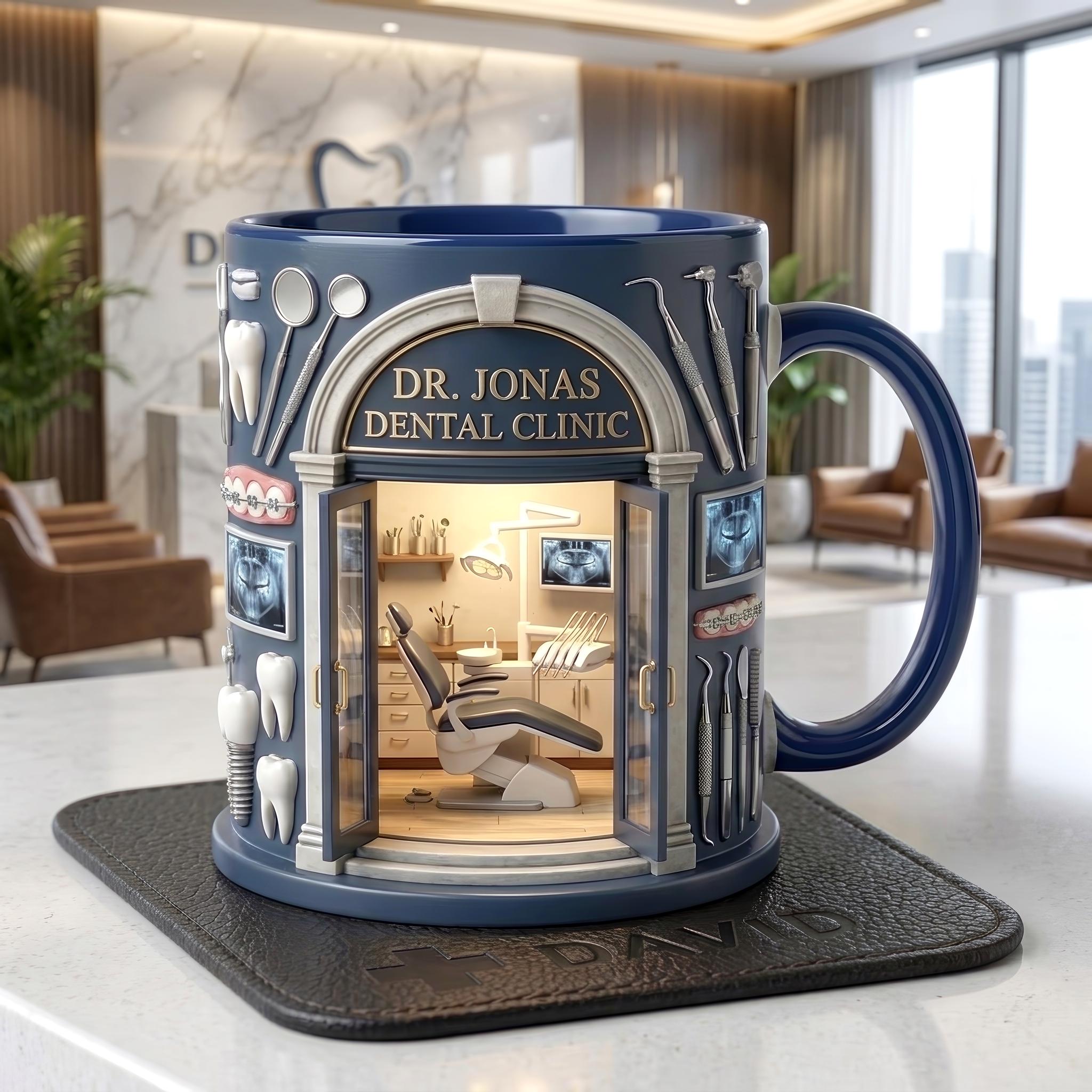 Custom Dental Mug, Personalized Dentist Coffee Cup, Dental Clinic Name Gift, Office Decor Mug, Dental Hygienist Gift