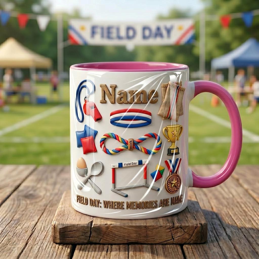 Personalized Field Day Mug, School Fun Day Ceramic Cup, Custom Student Teacher Gift, 11oz or 15oz School Keepsake Mug