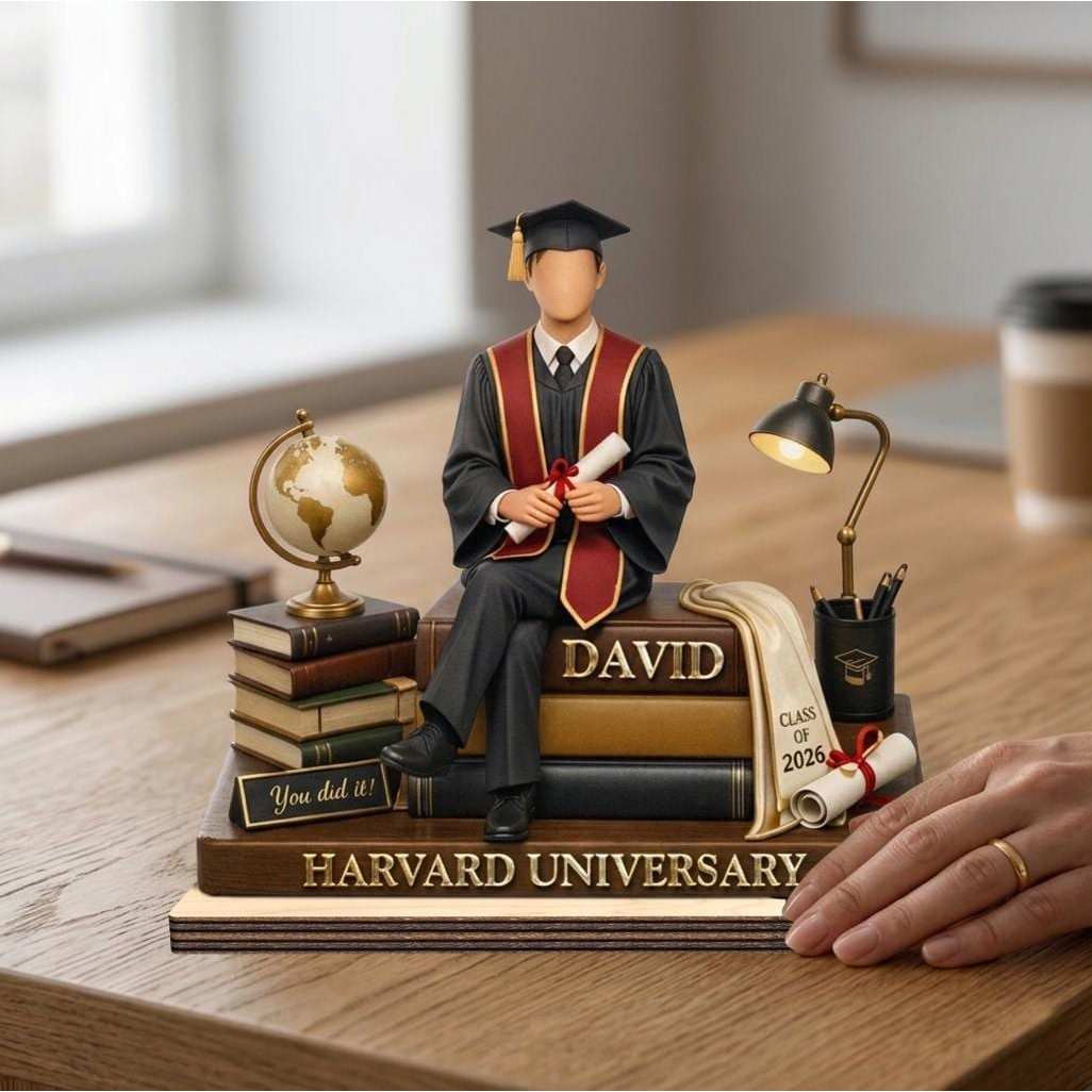 Personalized Graduation Wooden Block, Custom Name Class of 2026 Keepsake, College Graduation Gift for Daughter, Graduate Gift