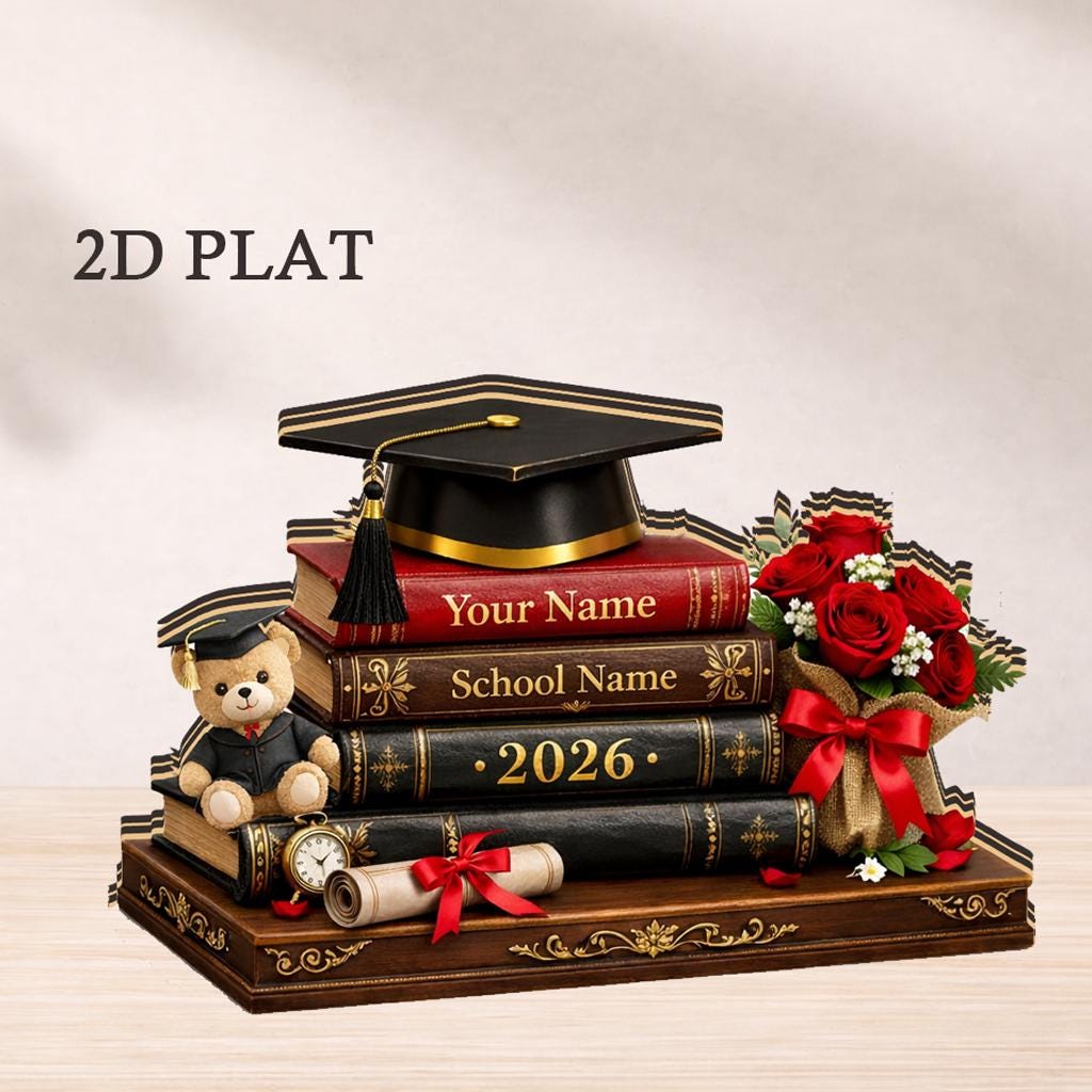 Personalized Graduation Gift 2026, Custom Name School Wooden Keepsake, Class of 2026 Decor, Senior Gift