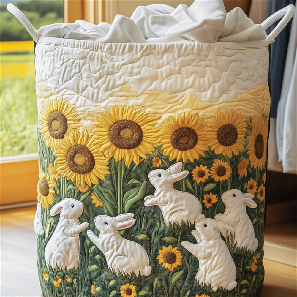 Fashion Quilted Storage Basket, Large Fabric Laundry Bucket, Foldable Clothes Hamper for Bedroom, Bathroom, Nursery & Dorm Decor