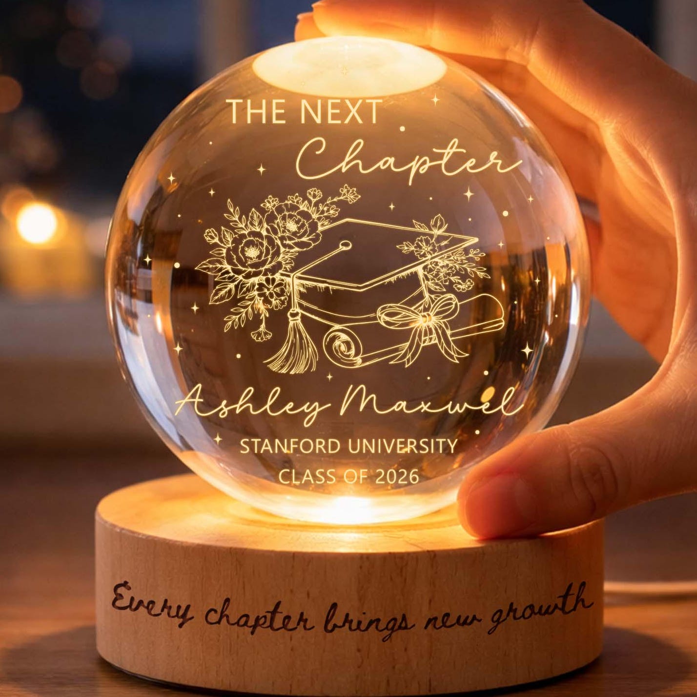 Personalized Graduation Gift, Class of 2026 Crystal Ball Night Light, Graduation Day, Graduation Gift for Senior Congrats on Your Graduation