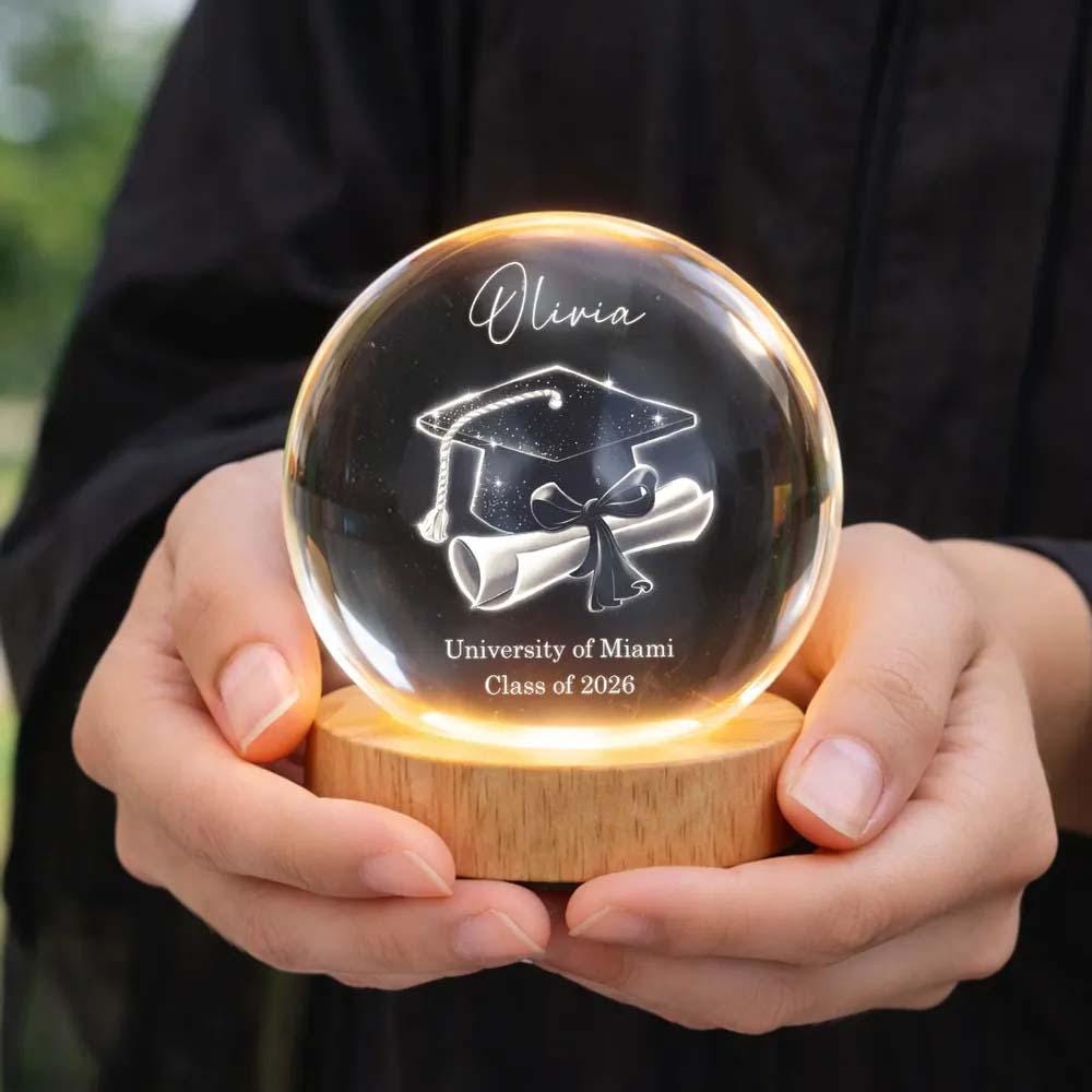 Class of Graduation Globe Lamp Night Light, Personalized Warm Glow Desk Display, Thoughtful Gift for Graduation