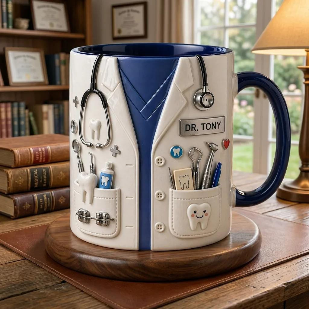 Personalized Dentist Mug With Name, Custom Orthodontist Coffee Cup, Braces Dental Gift, Dental Assistant Mug, Dentist Appreciation