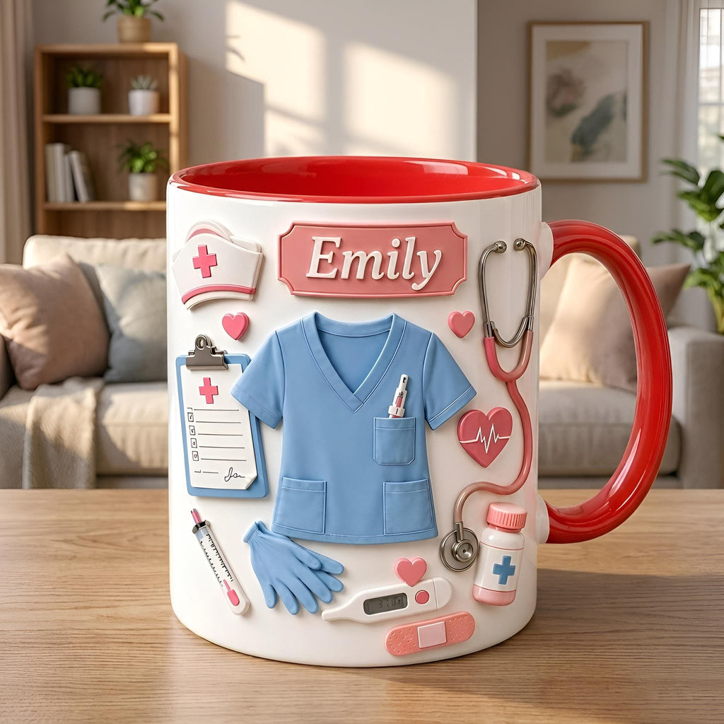 Personalized Nurse Mug, RN Coffee Cup, Custom Healthcare Worker Gift, Nurse Appreciation Mug, Registered Nurse Gift