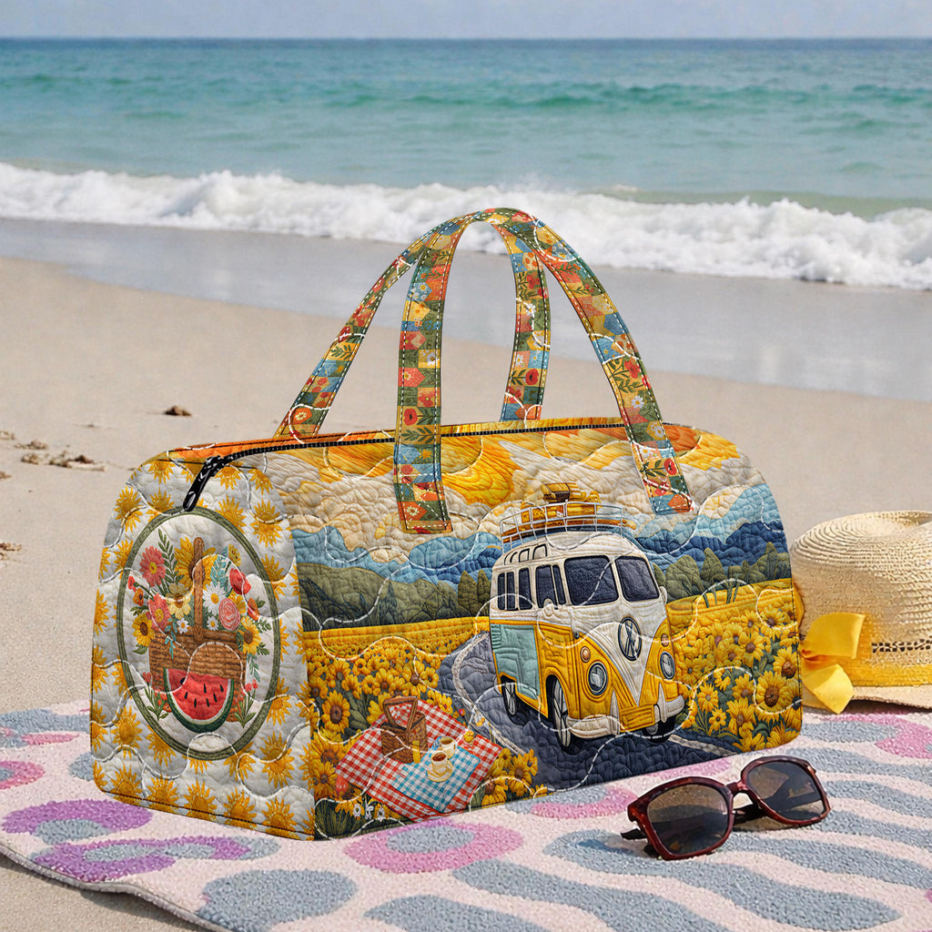 Large Quilted Cotton Duffle Bag, Blockprint Weekender Bag for Women, Handmade Colorful Travel Bag, Patchwork Overnight Bag, Holiday Gift