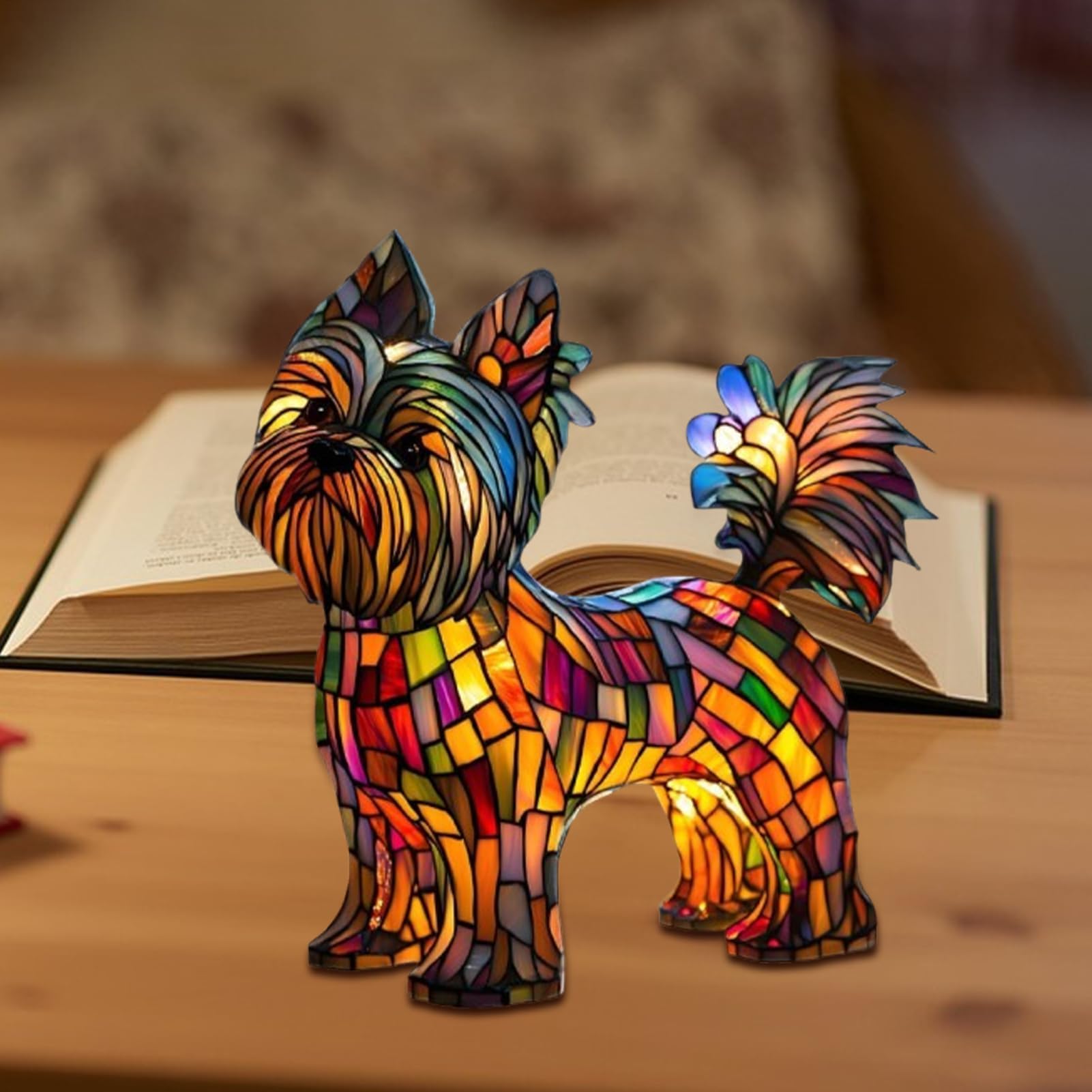Dog Night Light, Colorful Puppy Lamp Decor, Cute Dog Lover Gift, Bedroom & Nursery Table Lamp, Night Light