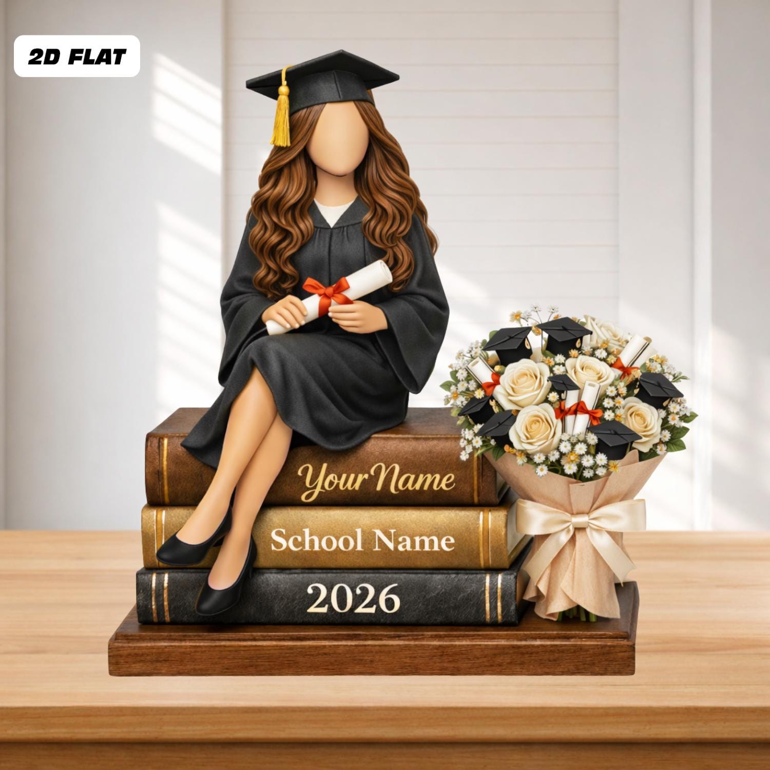 Personalized Graduation Wooden Block, Class of 2026 Keepsake, Custom Name Grad Gift, Graduation Party Gift, Senior Keepsake