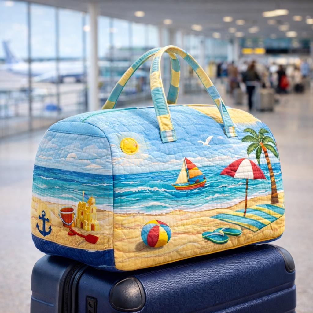 Hawaiian Sea Quilted Duffle Bag_ Best Duffle Bags for Women, Cute Weekender Duffel Gift for Her, Mothers Day