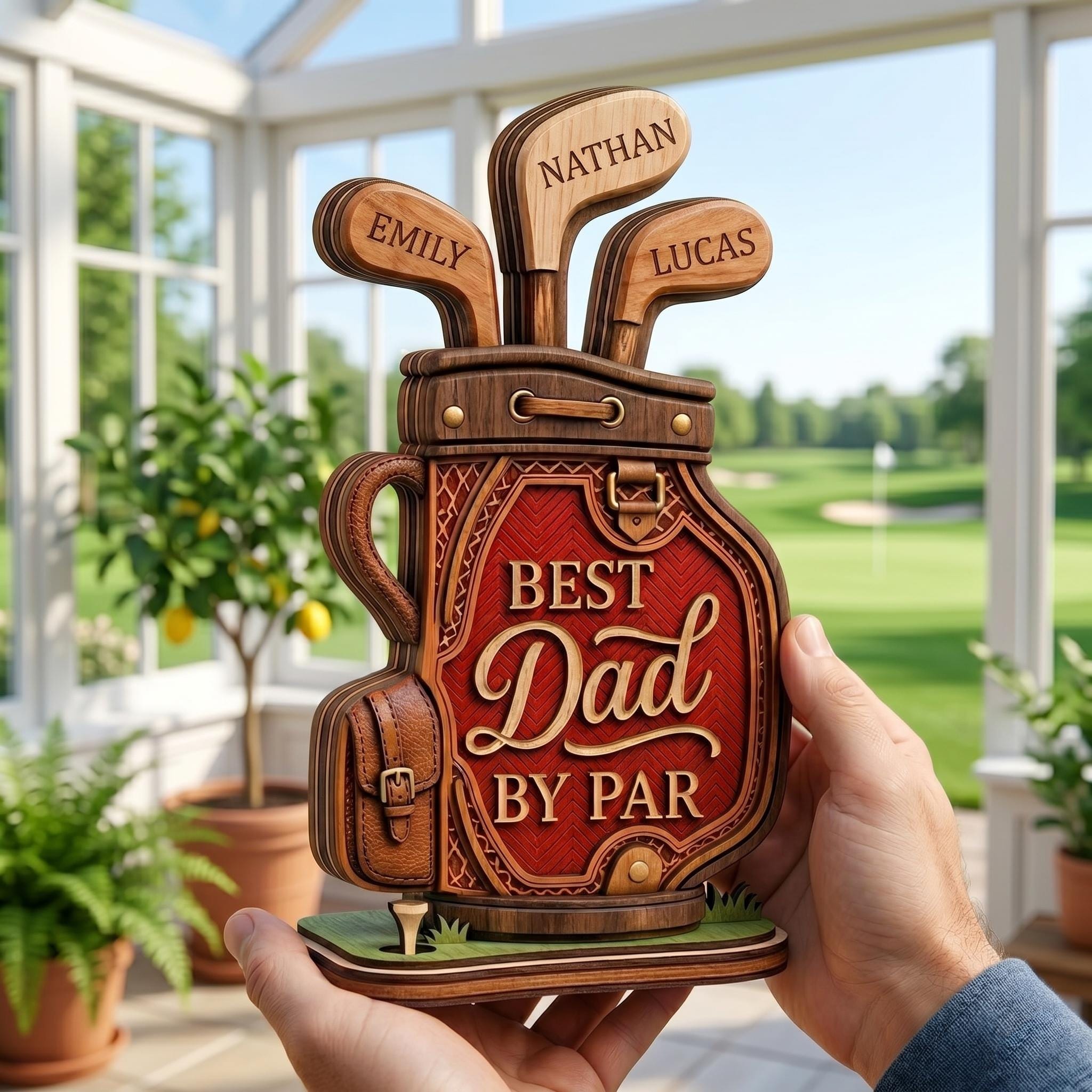 Personalized Infinity Wooden Block for Dad, Custom Name Wood Sign, Rustic Home Decor, Unique Father's Day Gift From Daughter & Son, Papa