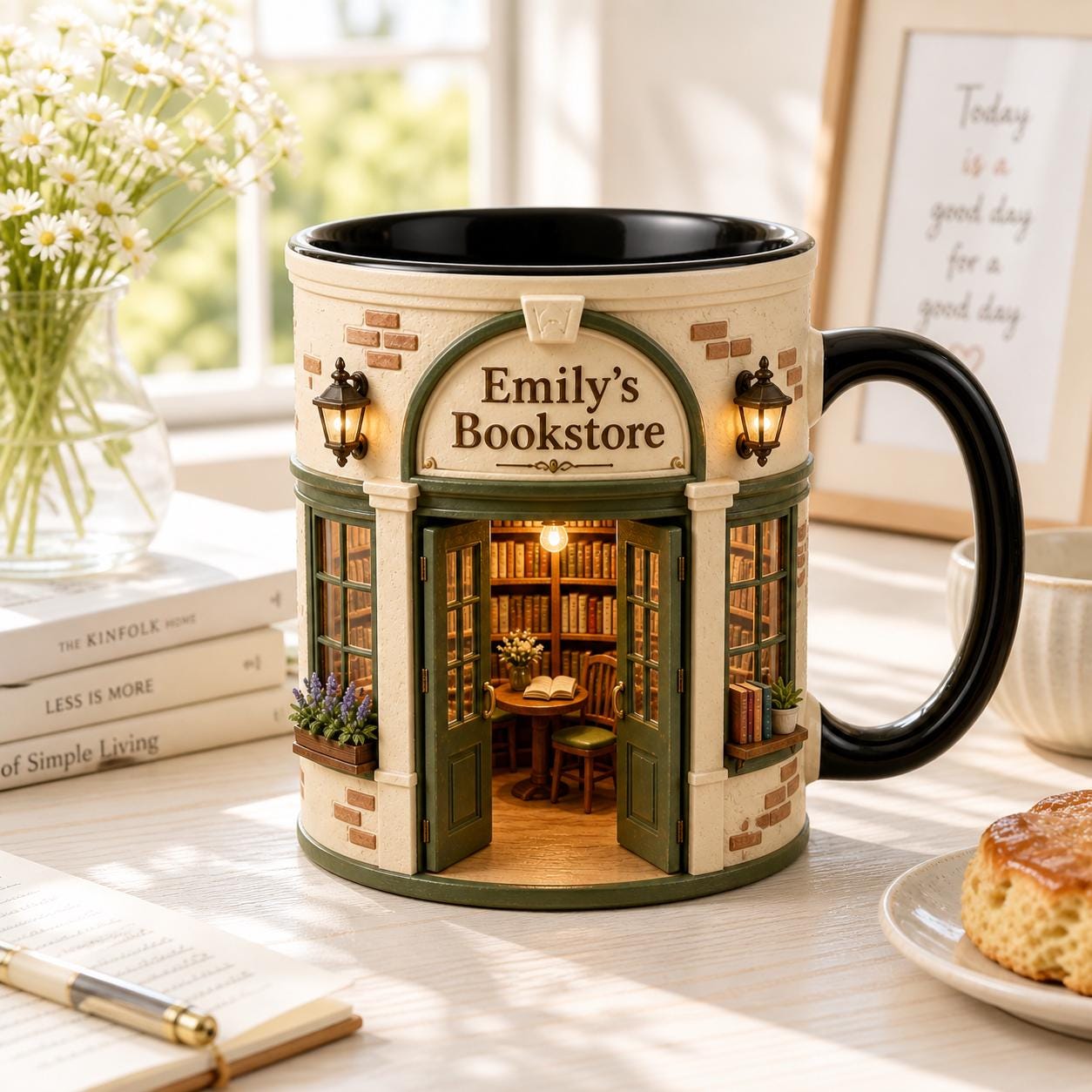 Personalized Bookstore Mug, Custom Book Lover Gift, Cozy Reading Nook Coffee Cup, Bookshop Owner Mug, Reader Gift