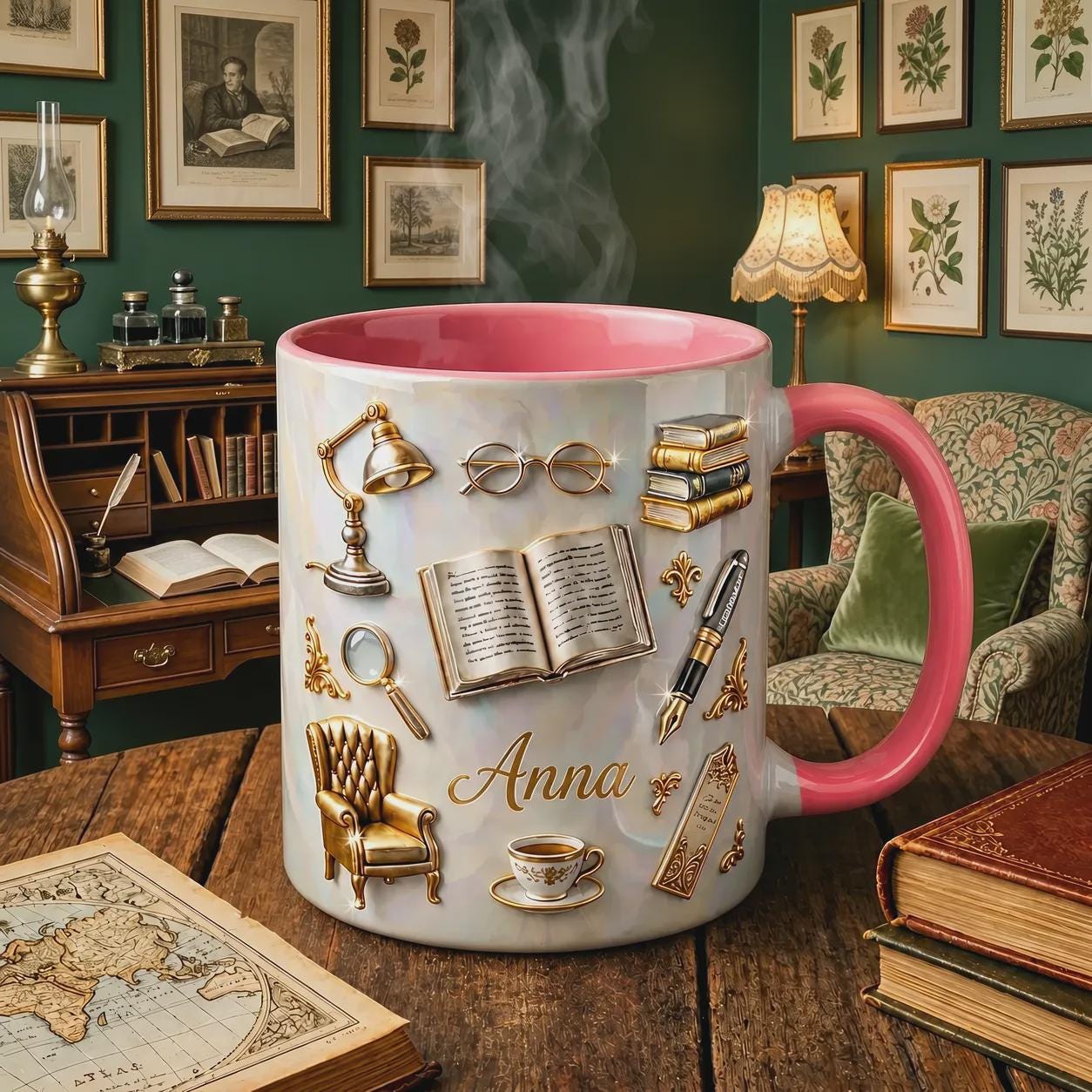 Personalized Book Lover Mug, Reading Coffee Cup, Dark Academia Gift, Custom Reader Mug, Cozy Bookworm Coffee Cup
