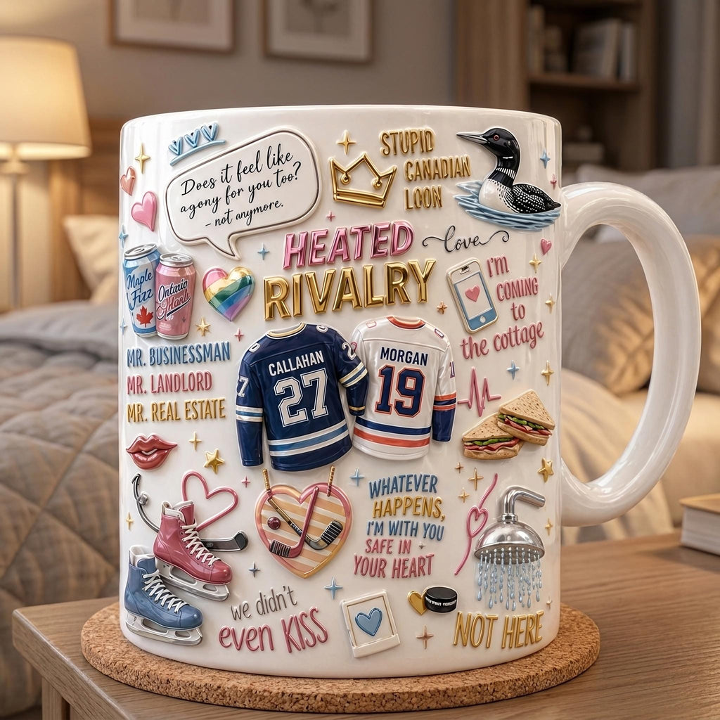 Couple Gift Mug, Spicy Hockey Romance Coffee Cup, Funny Rival Team Love Mug, Hockey Couple Gift, Romance Quote Cup