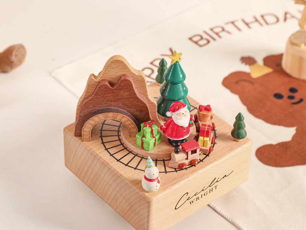 Christmas Gifts for Kids, Personalised Wooden Music Box, Custom Wooden Handmade Music Box, Engraved Baby Name Music Box, Baby Shower Gift