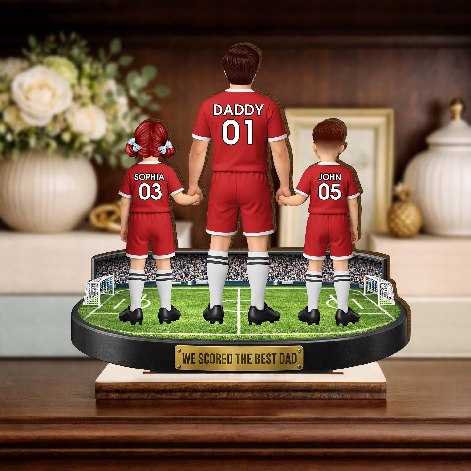 Personalized Soccer Dad Wooden Plaque, Custom Family Keepsake, Father's Day Gift