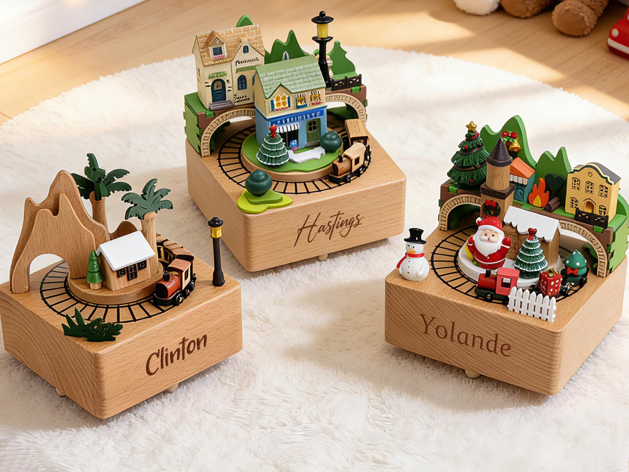 Personalized Wooden Handmade Music Box, Custom Musical Toy for Kids, Baby Shower Gift, Toddlers Gift, Toys for Kids, Train Music Box