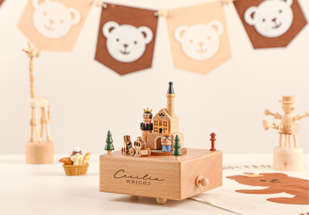 The King's Castle Music Box, Wooden Music Box, Custom Wooden Handmade Music Box, 1st Birthday, Personalised Music Box Gift, Baby Gift
