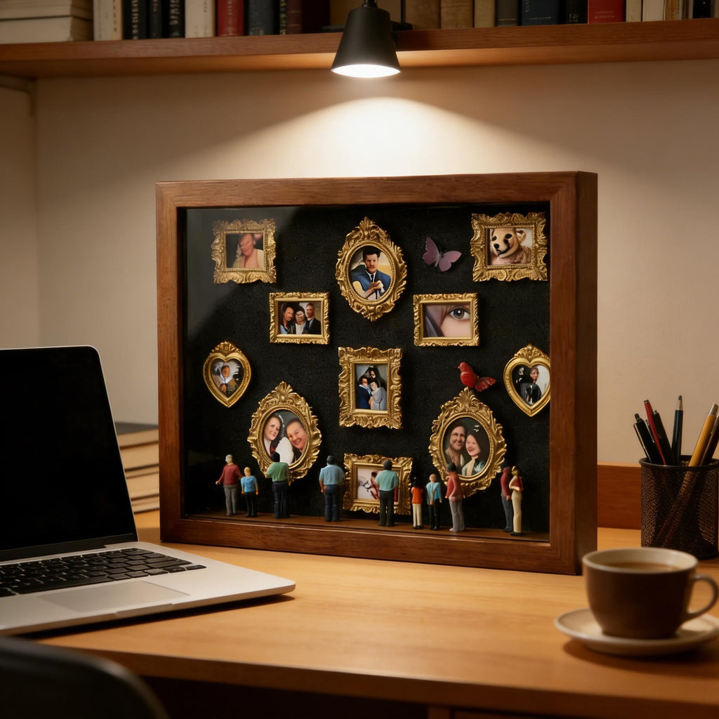 DIY Mini Museum Shadow Box with LED Valentine's Day gift Memory Photo Display Kit