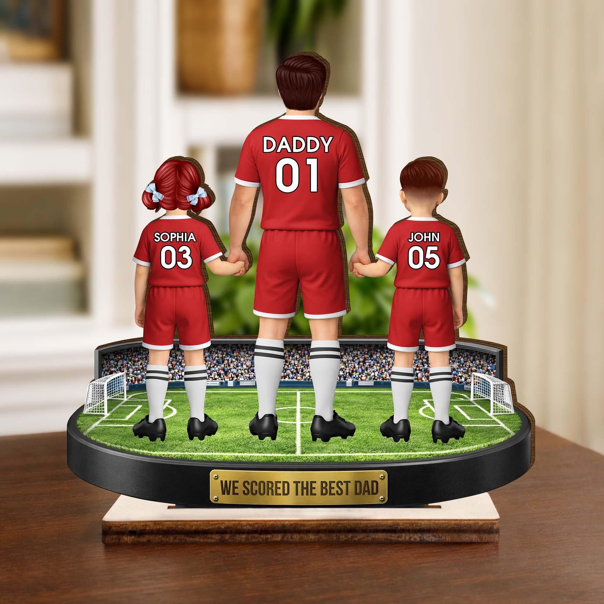 Personalized Soccer Dad Wooden Plaque, Custom Family Keepsake, Father's Day Gift