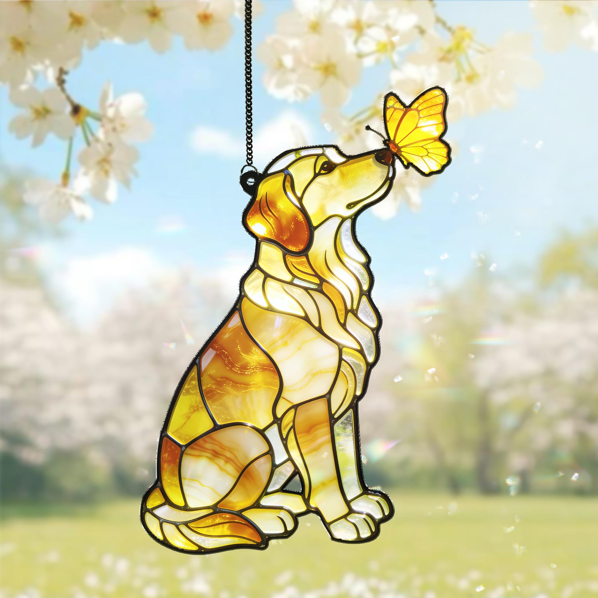 Golden Retrieve Acrylic Suncatcher, Colorful Window Hangings, Dog Lover Gift, Pet Memorial Gifts, Pet Loss Gift, Loss of Dog, Sympathy Gift