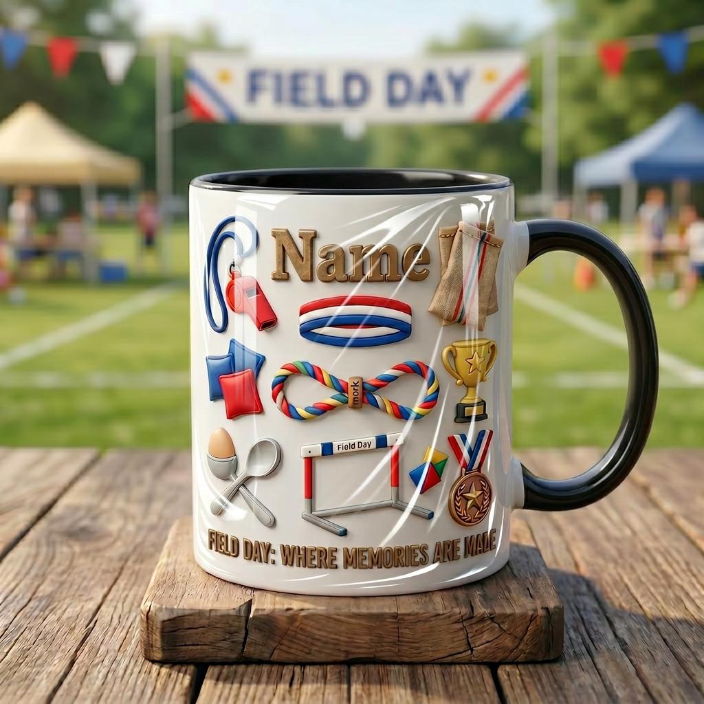 Personalized Field Day Mug, School Fun Day Ceramic Cup, Custom Student Teacher Gift, 11oz or 15oz School Keepsake Mug
