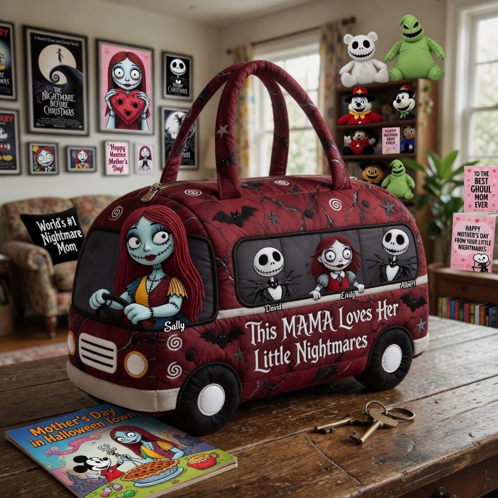 Custom Gothic Quilted Duffle Bag – Personalized Family Travel Weekender Tote, Vintage Dark Aesthetic Overnight Bag, Unique Gift