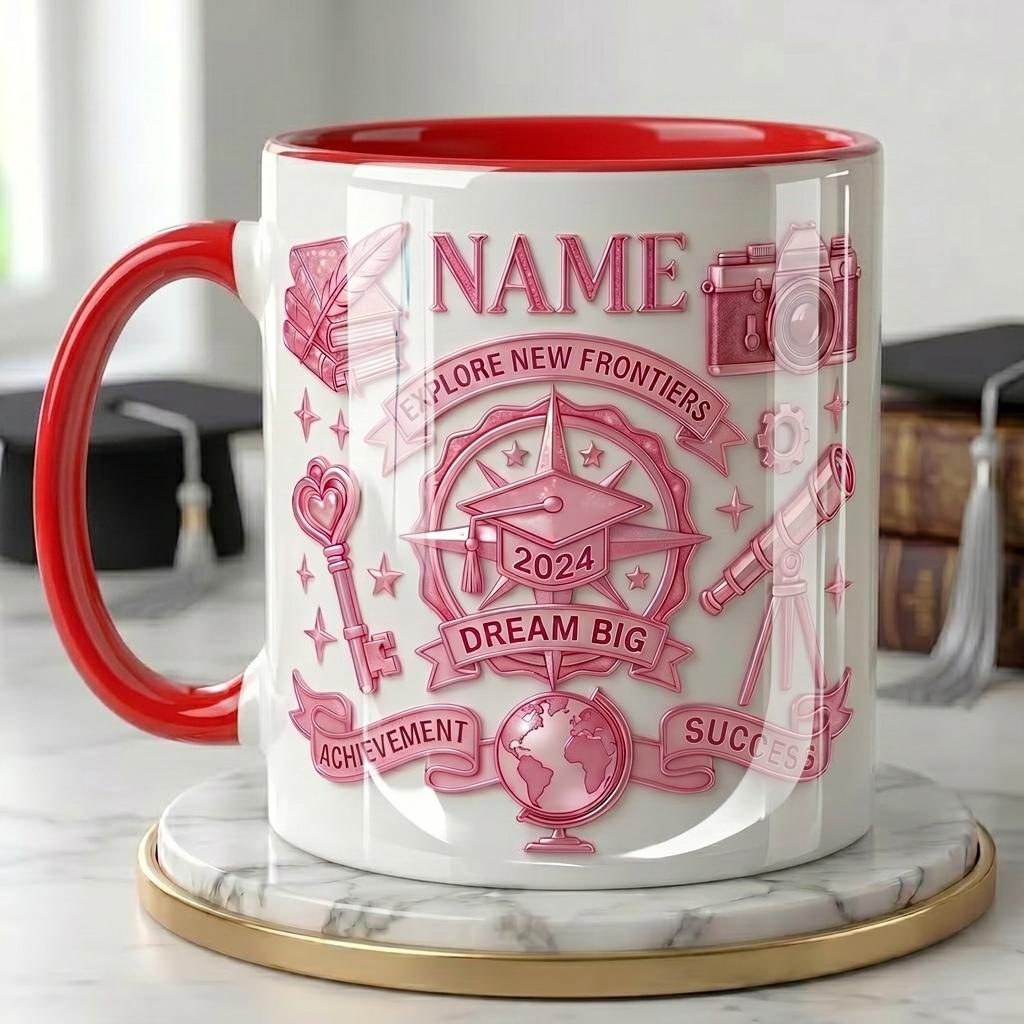 Personalized Graduation Mug Class of 2026, Faux 3D Effect Coffee Cup, Custom Congrats Grad Gift, Senior Keepsake Mug
