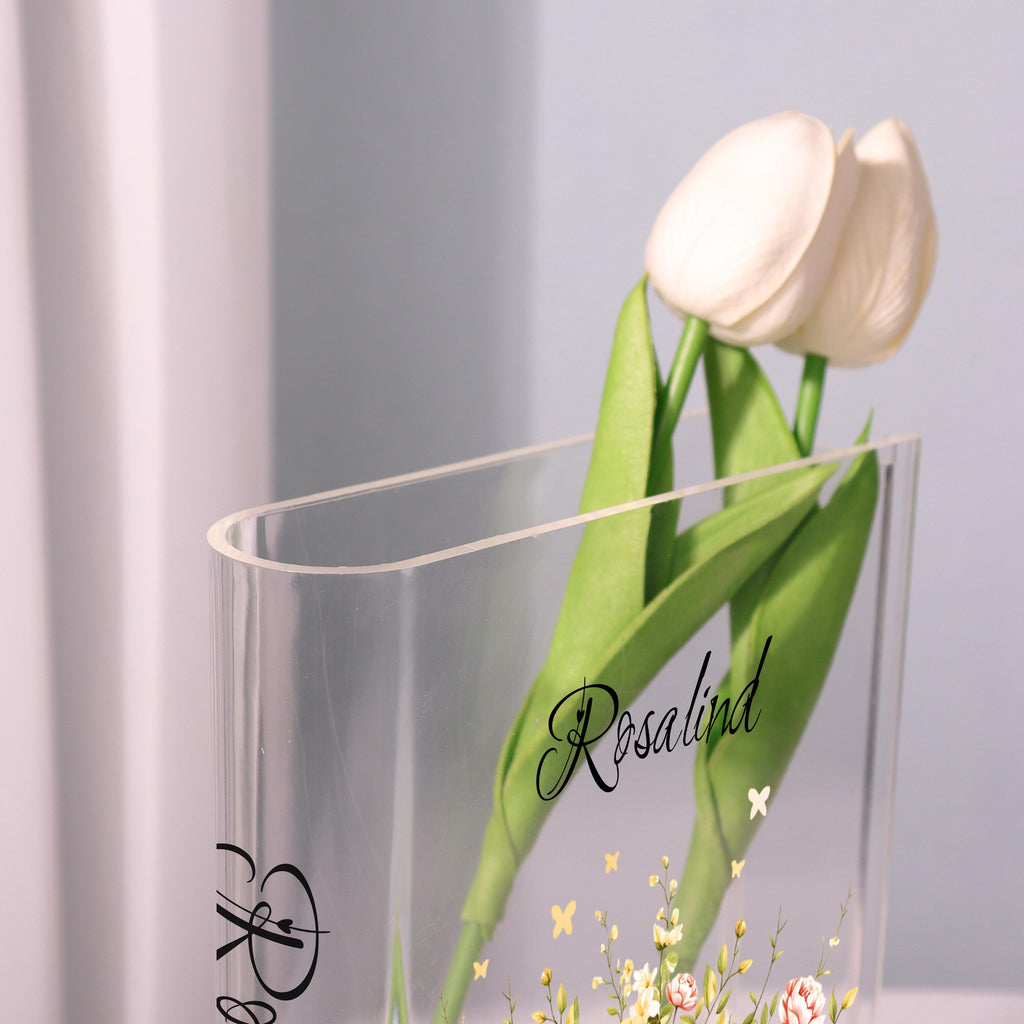 Vintage Book Stack Acrylic Book Vase, Floral Bookshelf Bookish Vase, Floral Book Shaped Vase, Flowers and Books,custom Gift for Book Lovers