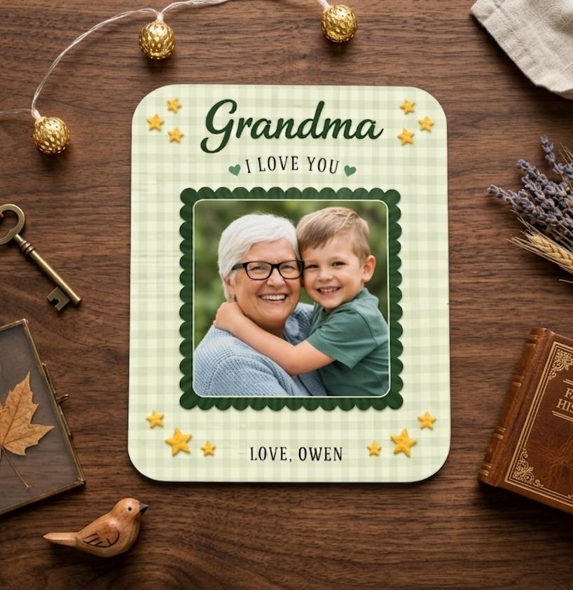 Personalized Photo Magnet for Grandma, Love You Nana Magnetic Picture Frame, Mother's Day Gift, Birthday Gift for Grandma, Includes Photo