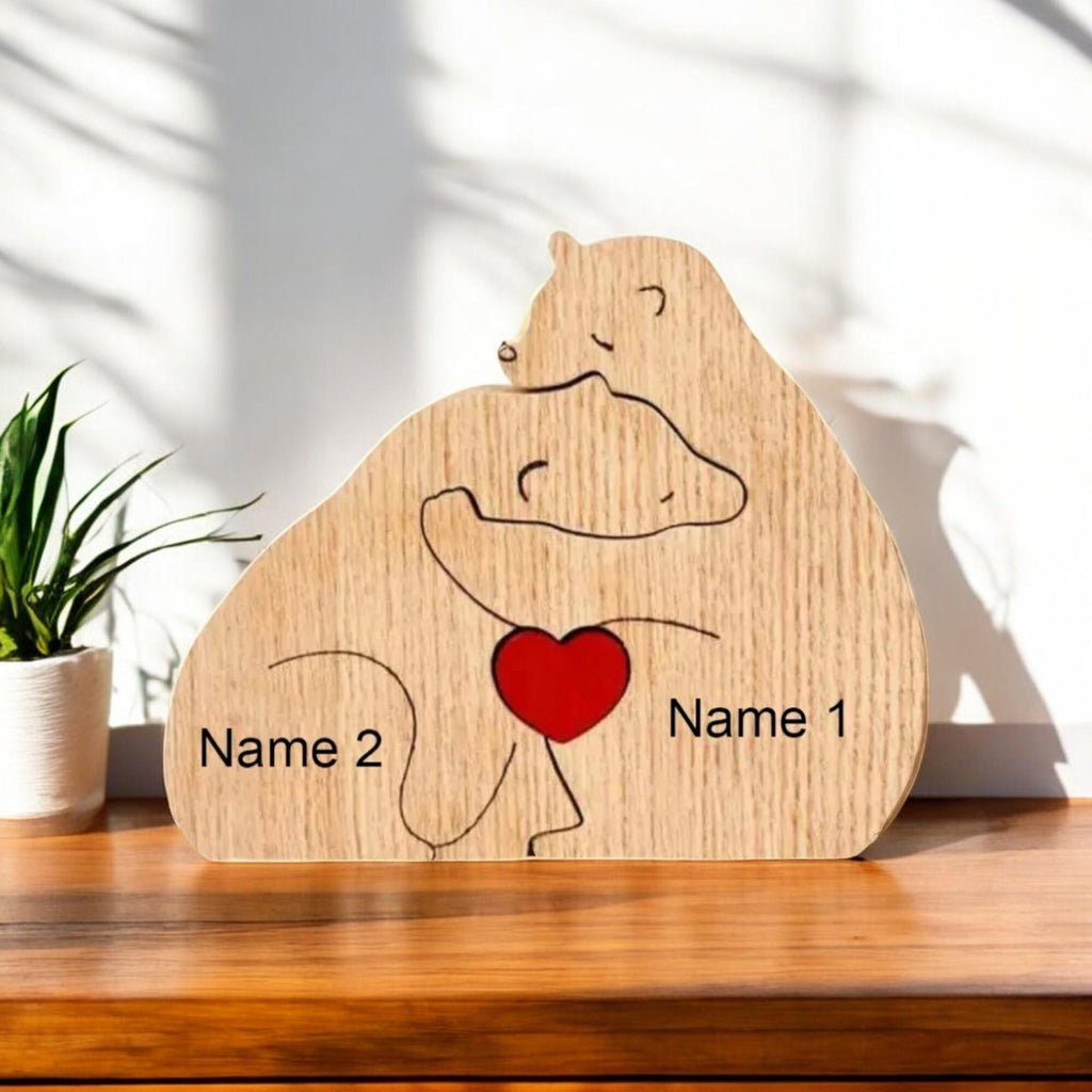 Bear Family Puzzle - Mothers Day Gift - Wooden Family Decor - Family Adoption Gift - Personalised Bear Family Puzzle - Moving Out Gift