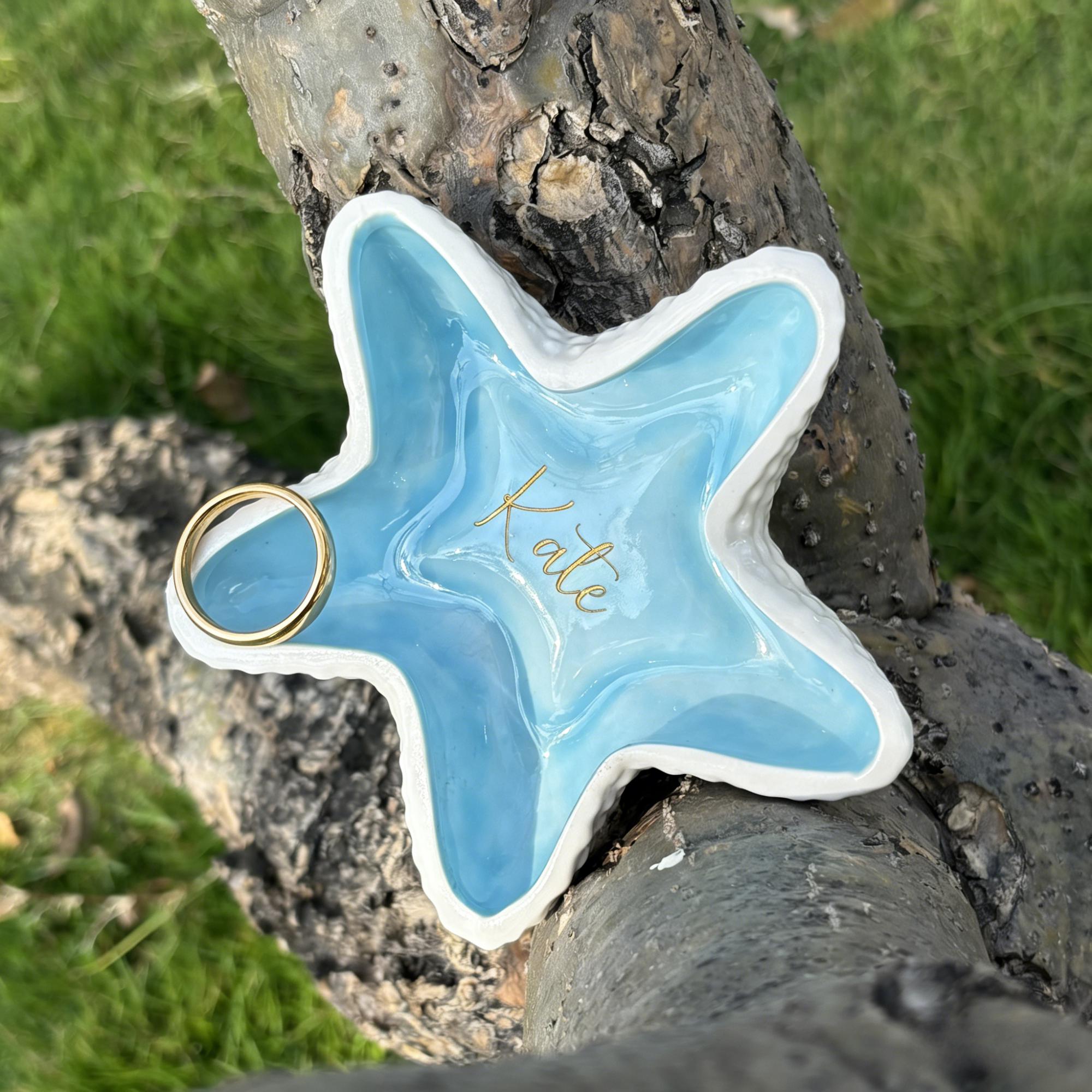Custom Starfish Jewelry Dish Beach Style Ring Holder Ocean Trinket Tray Sweet 16 Gift for Teen Girl Gift For Beach Lover Housewarming Gift