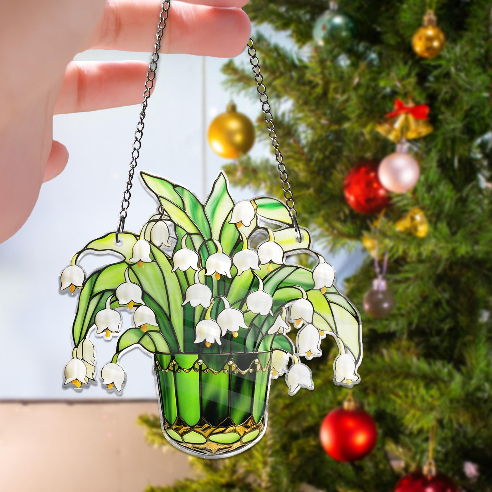 Lily of Valley ACRYLIC Window Hanging Decor, Flowers Art Decoration Lily of Valley Home Decor Housewarming Gift, Lily Flower Decor NOT GLASS