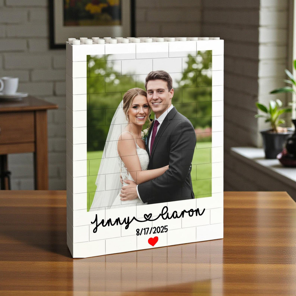 Custom Photo Building Block Heart_ Personalized Valentine's Gift or Anniversary Keepsake